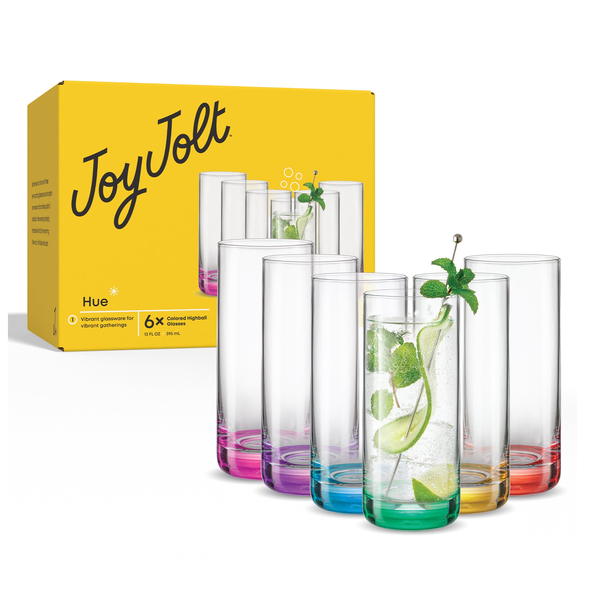 JoyJolt Hue Highball Glasses - Thumbnail 3