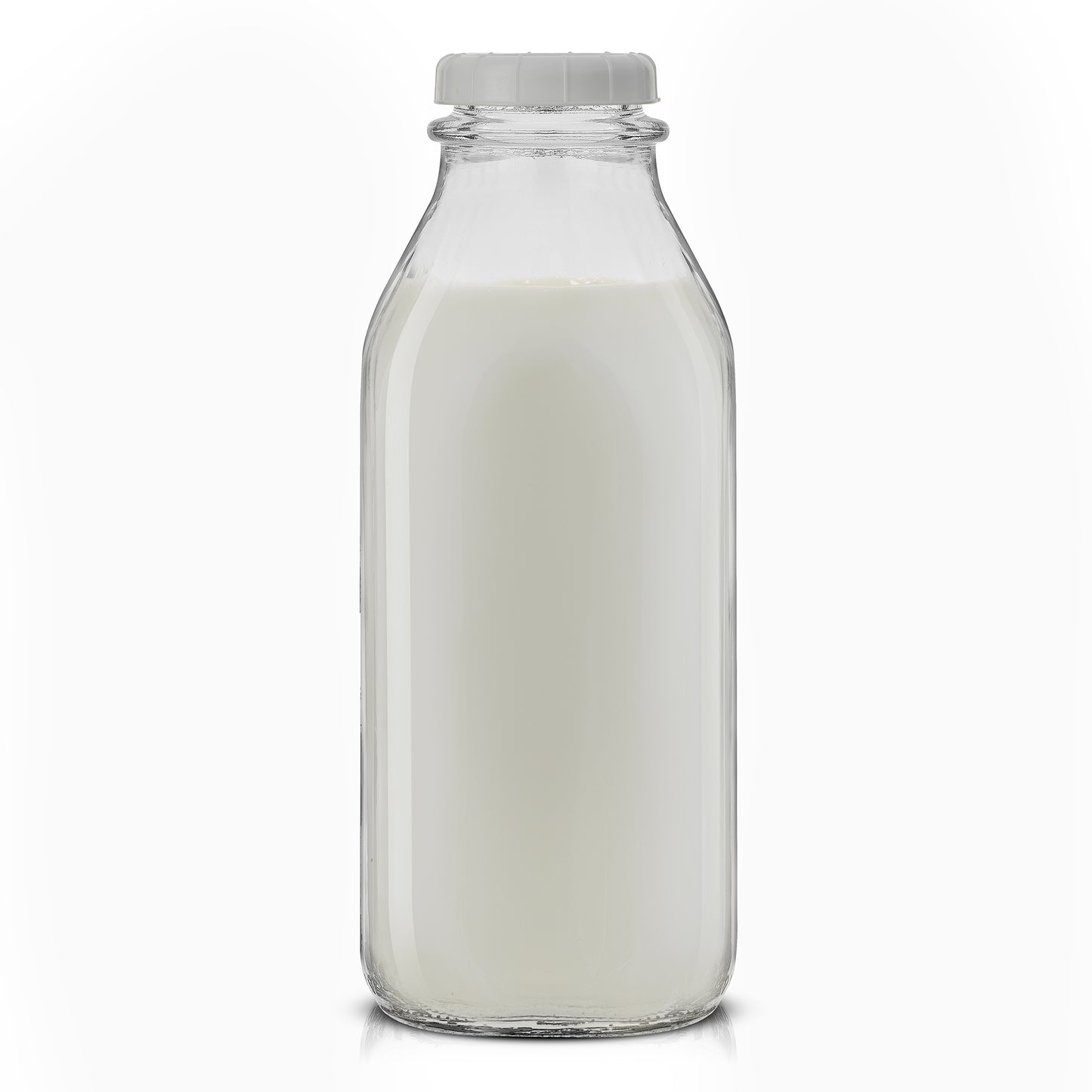 Reusable Glass Milk Bottle Set with Lid & Pourer