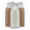 Reusable Glass Milk Bottle Set with Lid & Pourer