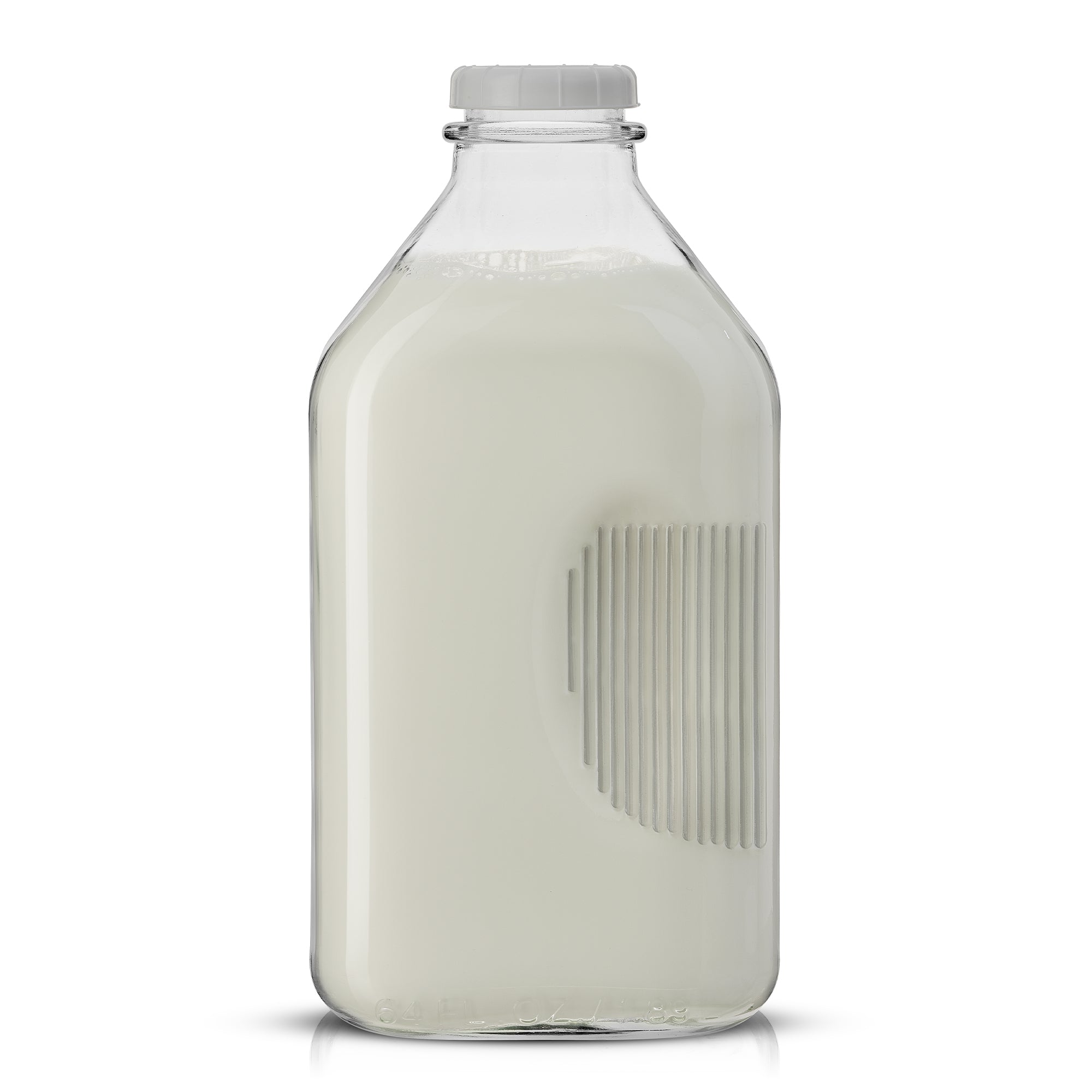 JoyJolt Reusable Glass Milk Bottle Set with Lid & Pourer