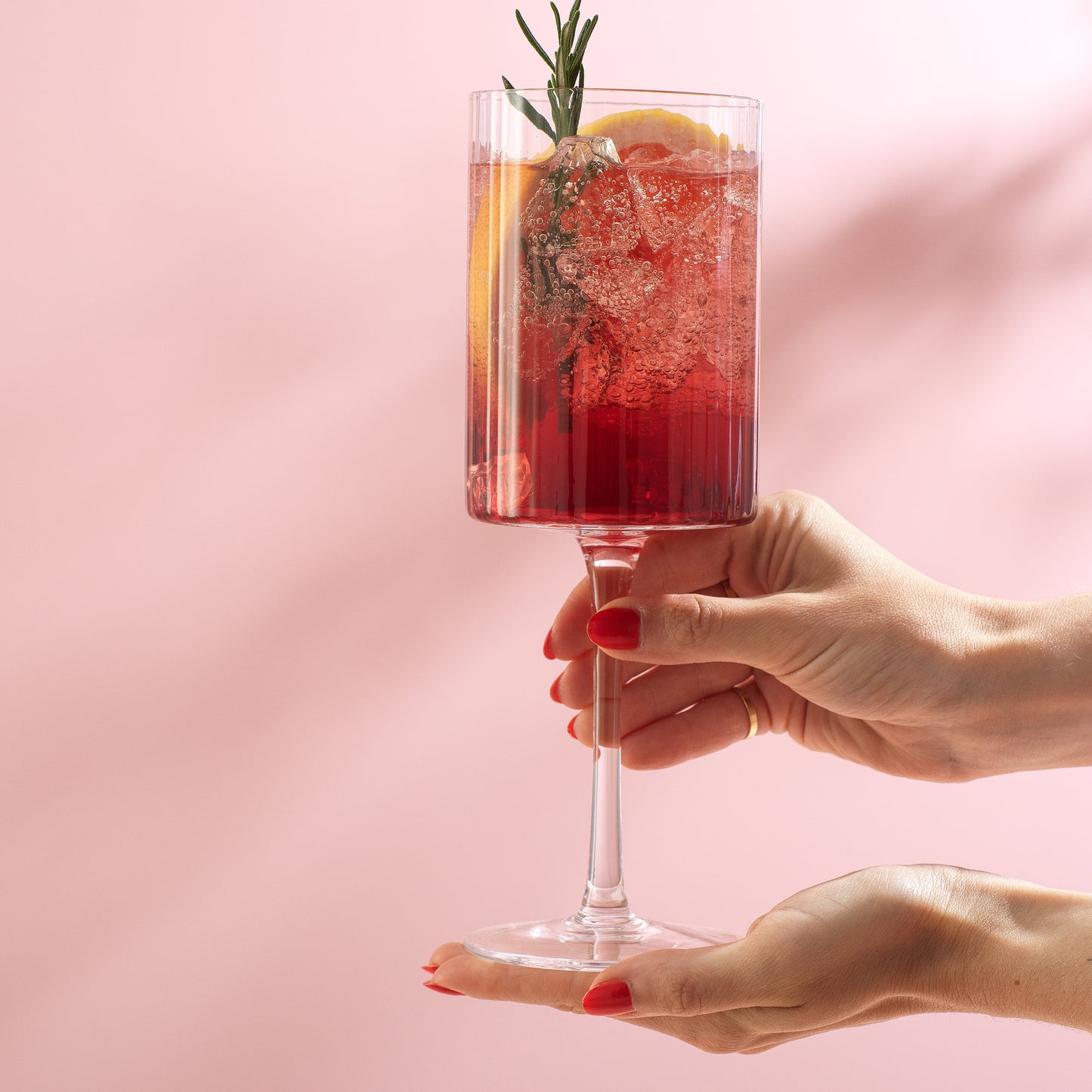 Elle Fluted Red Wine Glasses, 16.5 oz