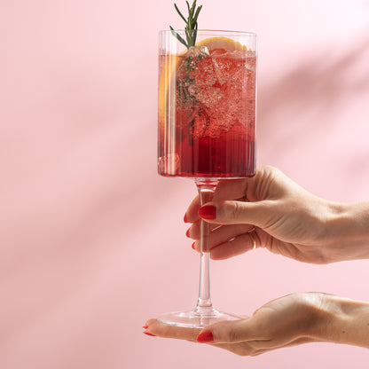 Elle Fluted Red Wine Glasses, 16.5 oz