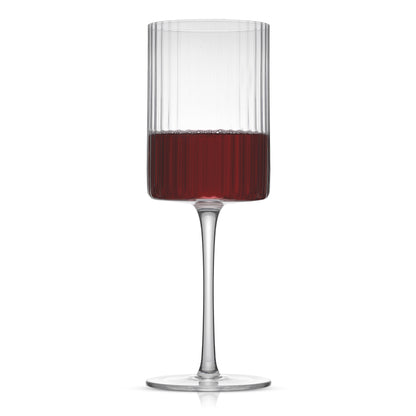 Elle Fluted Red Wine Glasses, 16.5 oz