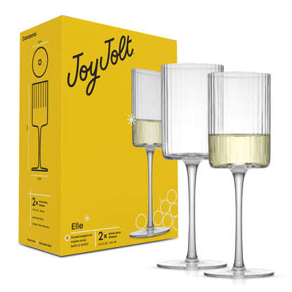 Elle Fluted White Wine Glasses, 11.5 oz
