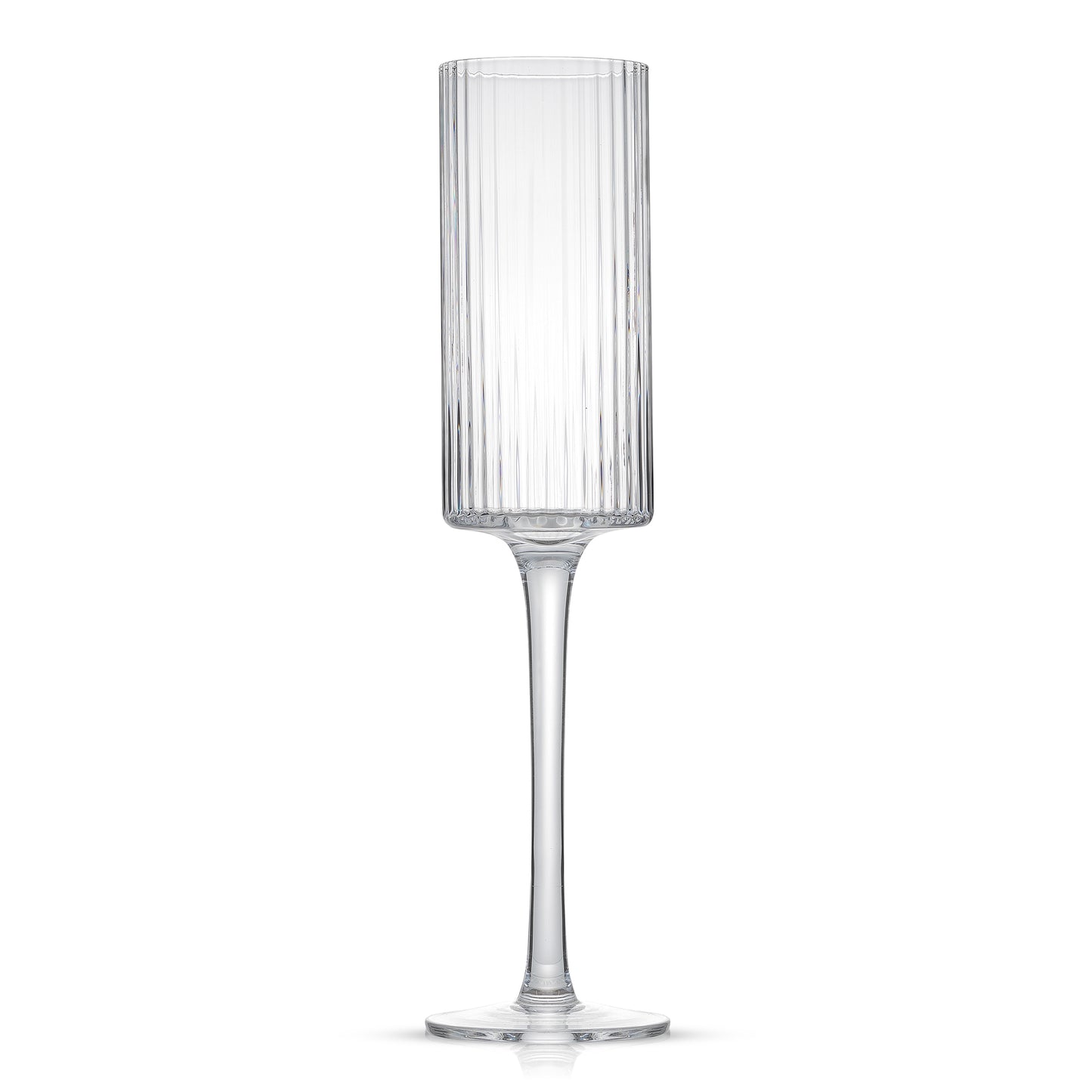 Elle Fluted Cylinder Champagne Glasses Set, 5.7 oz