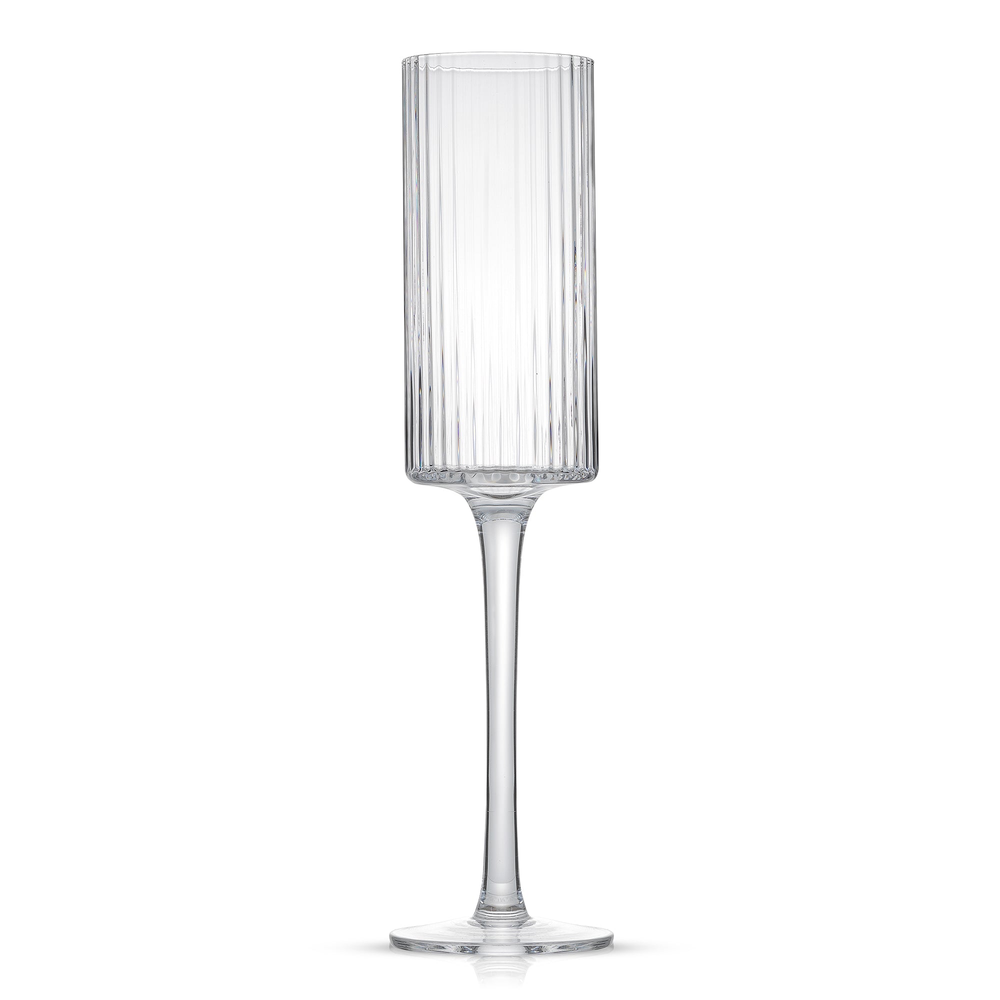 JoyJolt Elle Fluted Cylinder Champagne Glasses Set