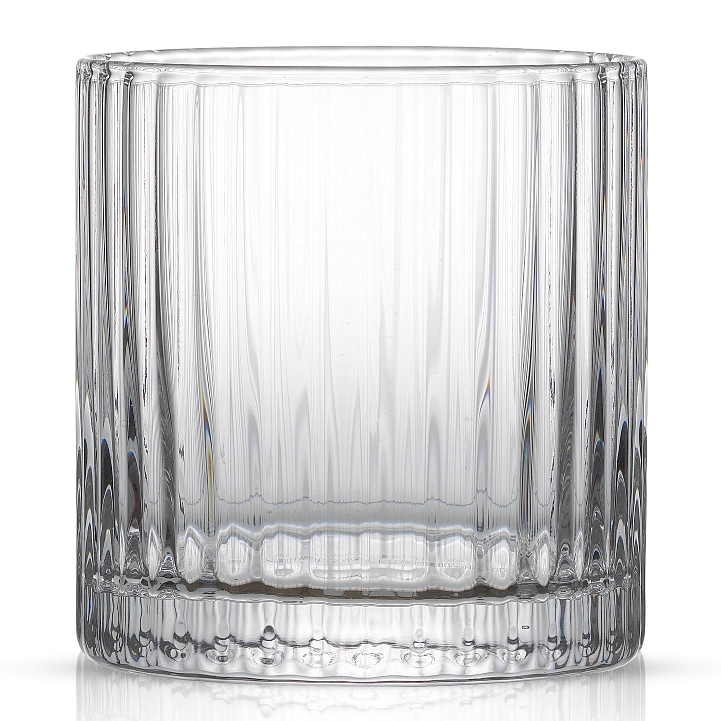 Elle Fluted Cylinder Whiskey Glasses, 9.5 oz