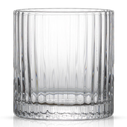Elle Fluted Cylinder Whiskey Glasses, 9.5 oz