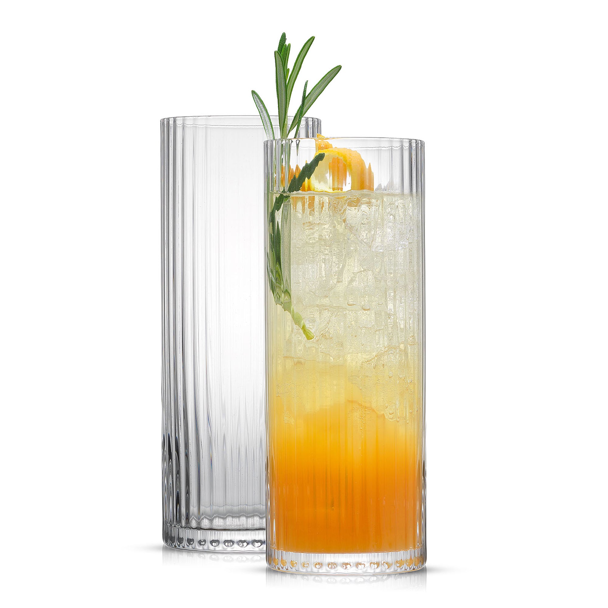 JoyJolt Elle Fluted Cylinder Highball Glasses