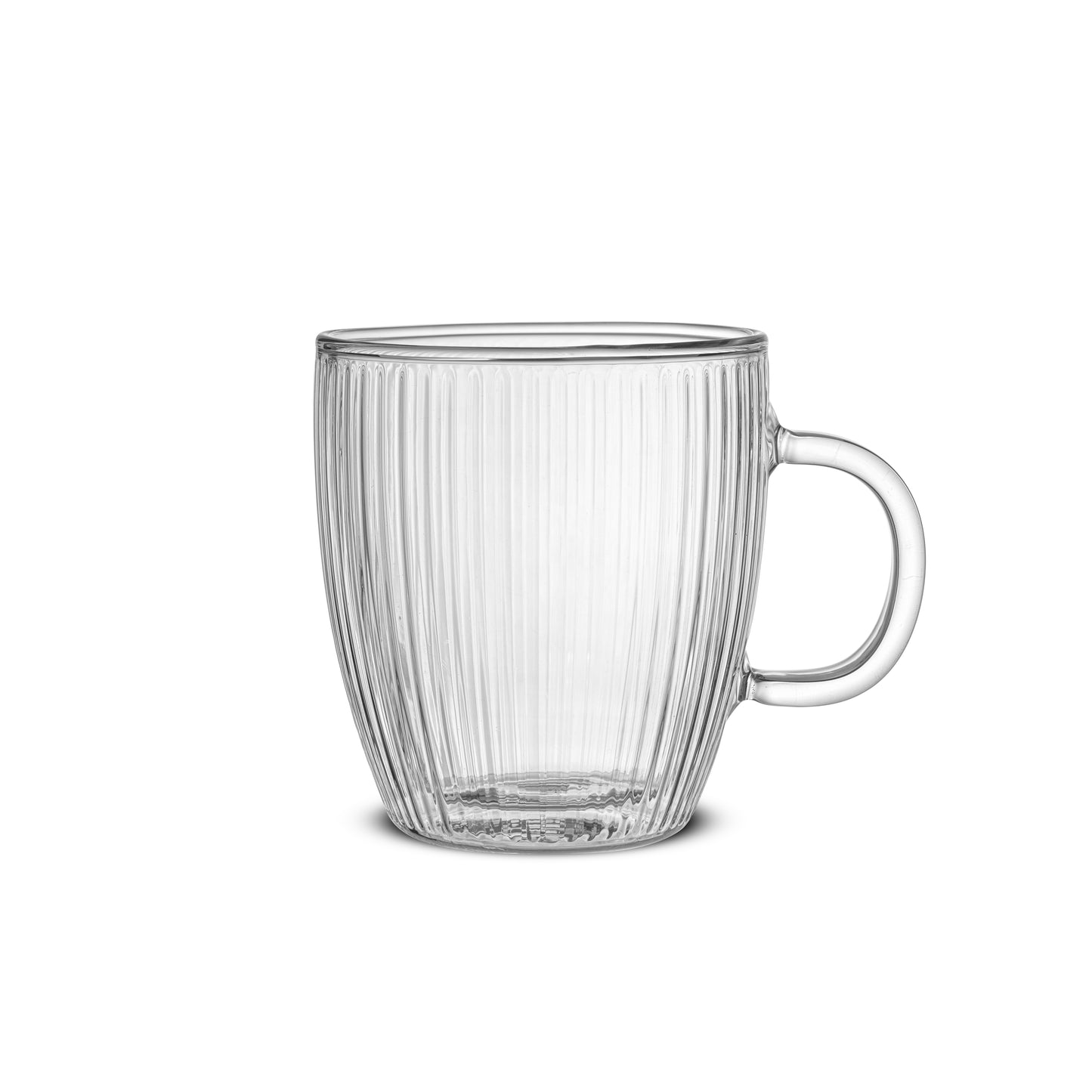 Savor Fluted Double Wall Coffee Glasses, 13.5 oz