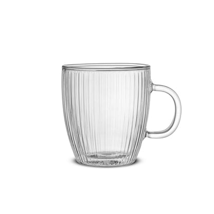 Savor Fluted Double Wall Coffee Glasses, 13.5 oz