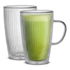 Savor Fluted Large Double Wall Coffee Mugs, 15 oz