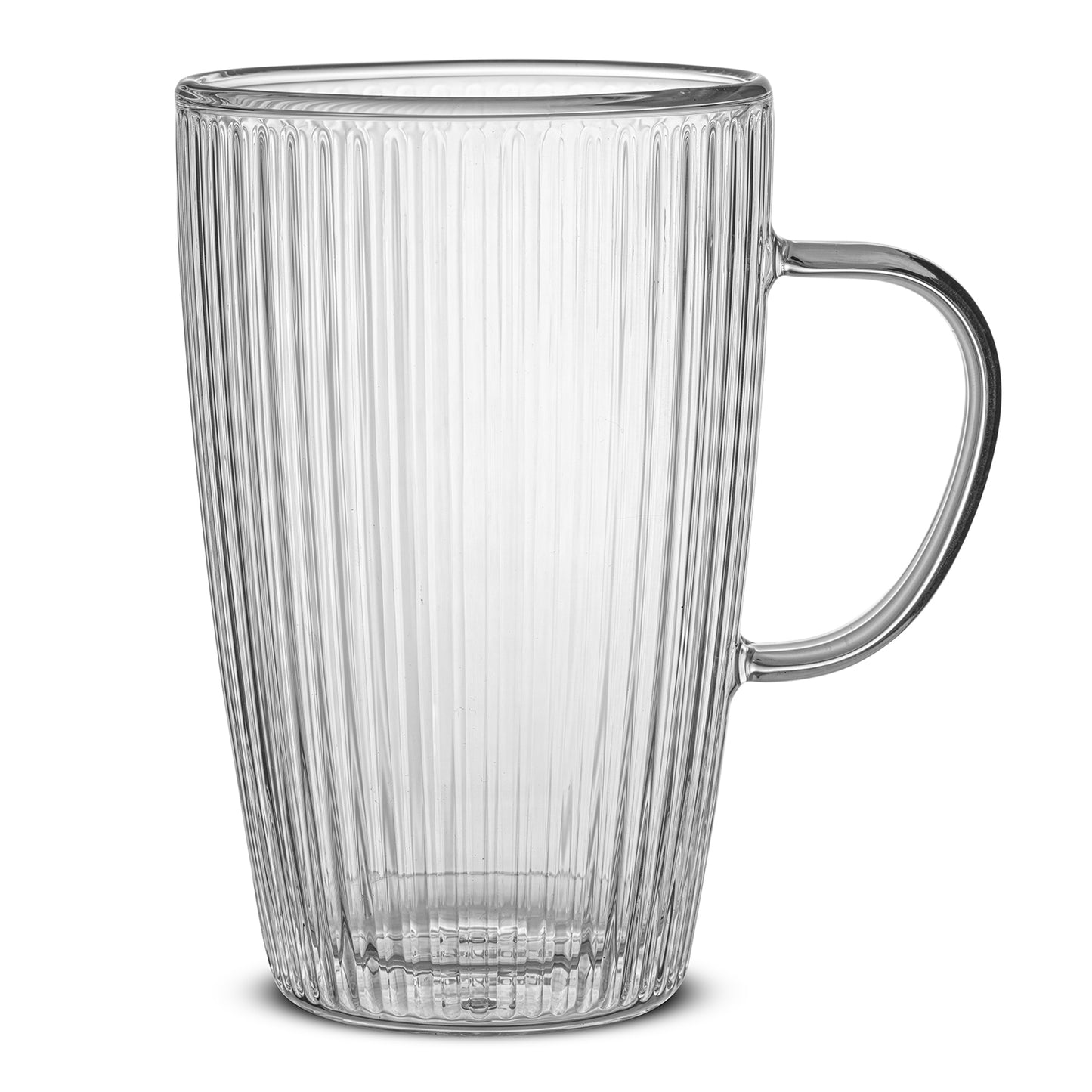Savor Fluted Large Double Wall Coffee Mugs, 15 oz