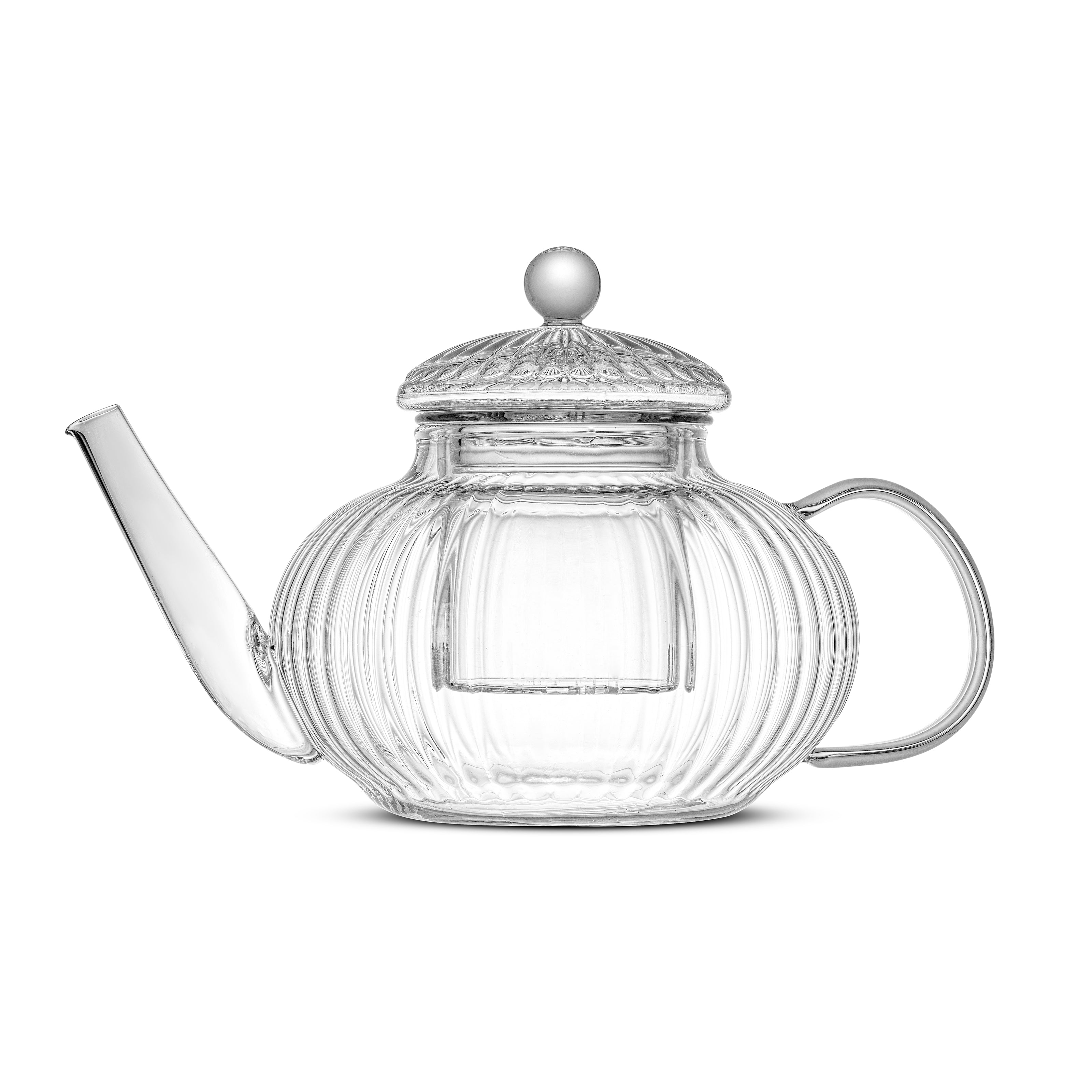 JoyJolt Fluted Tea Kettle & Glass Mugs Combo