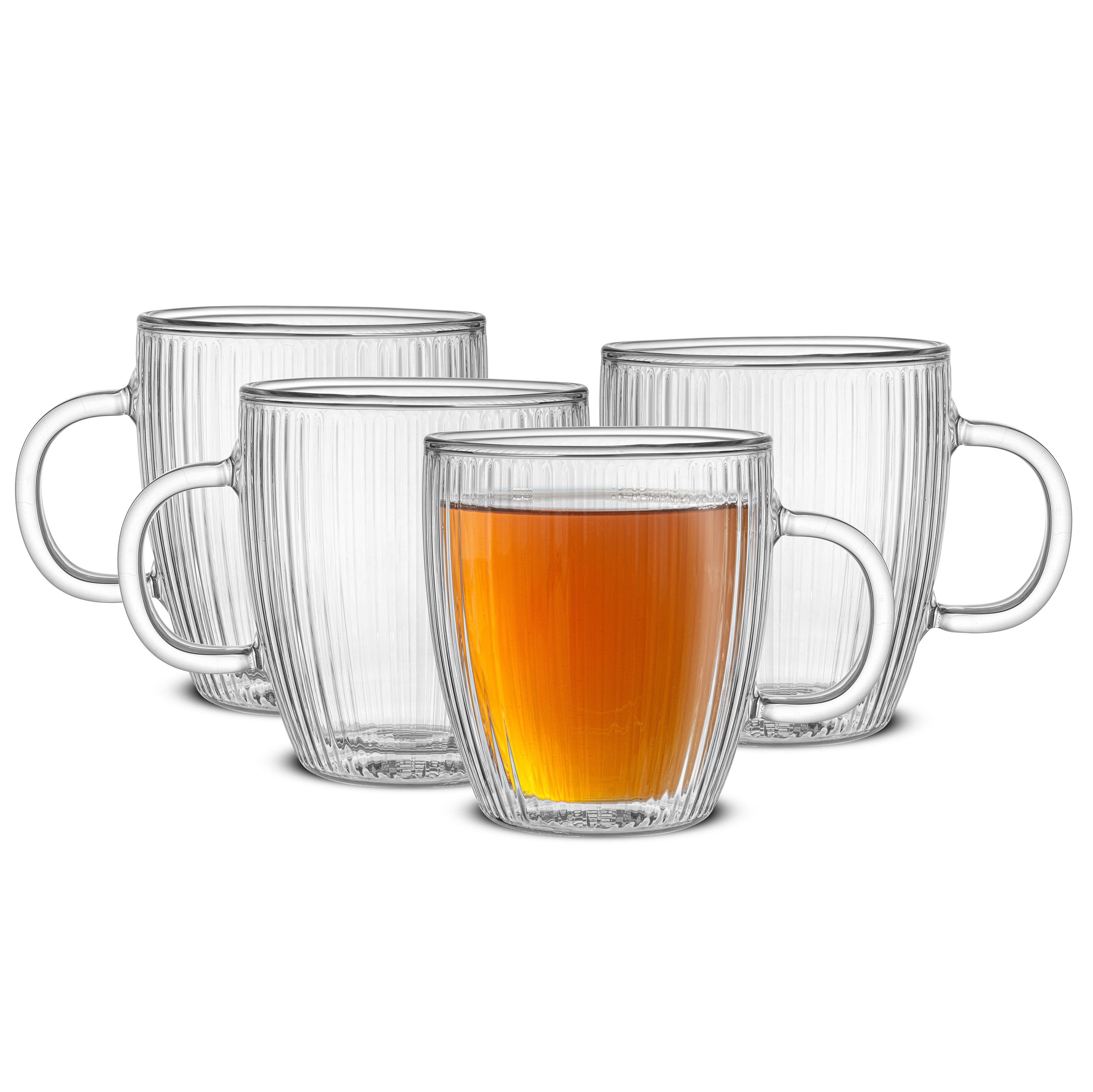 Savor Fluted Double Wall Glass Mug