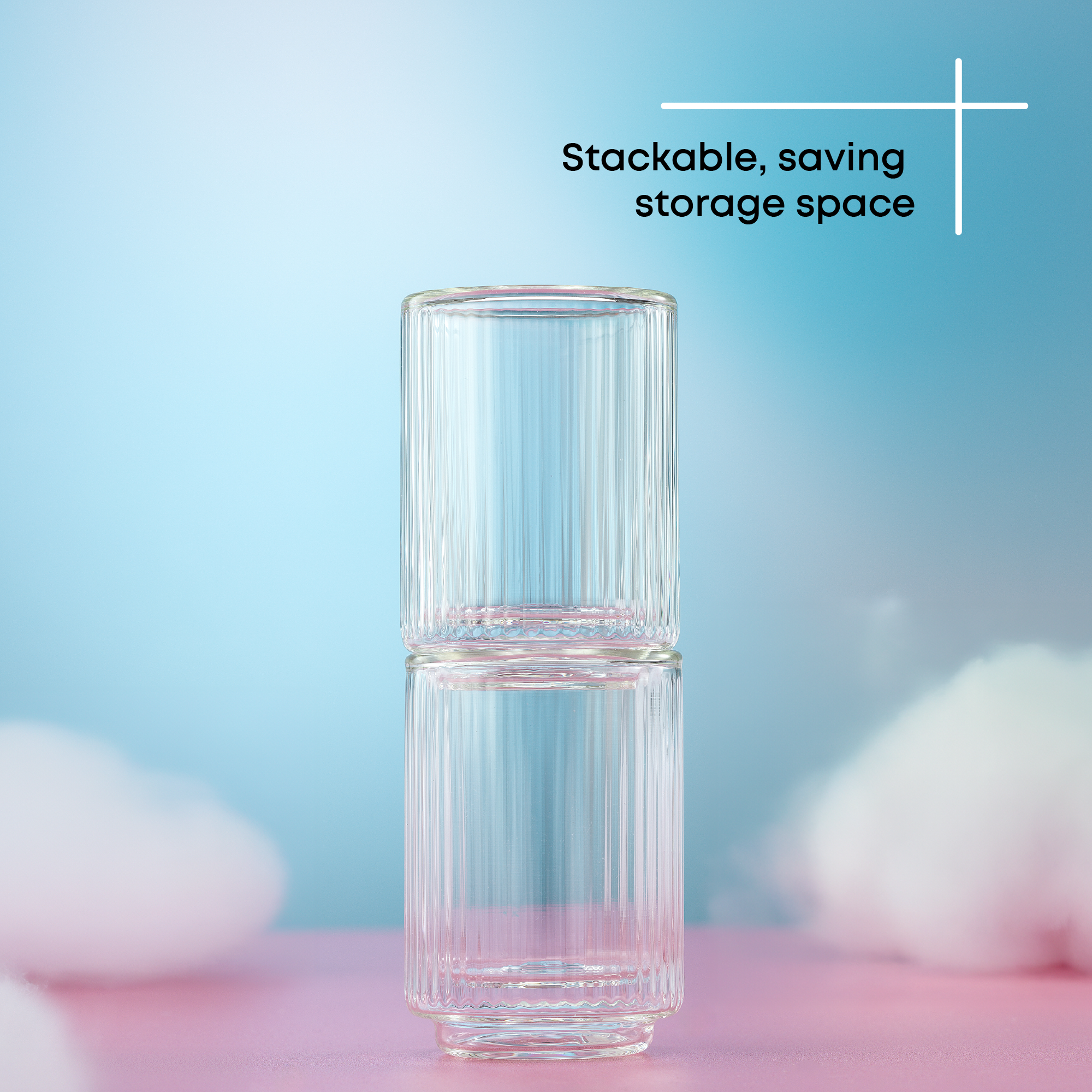 Haven Fluted Stackable Double Wall Espresso Glasses