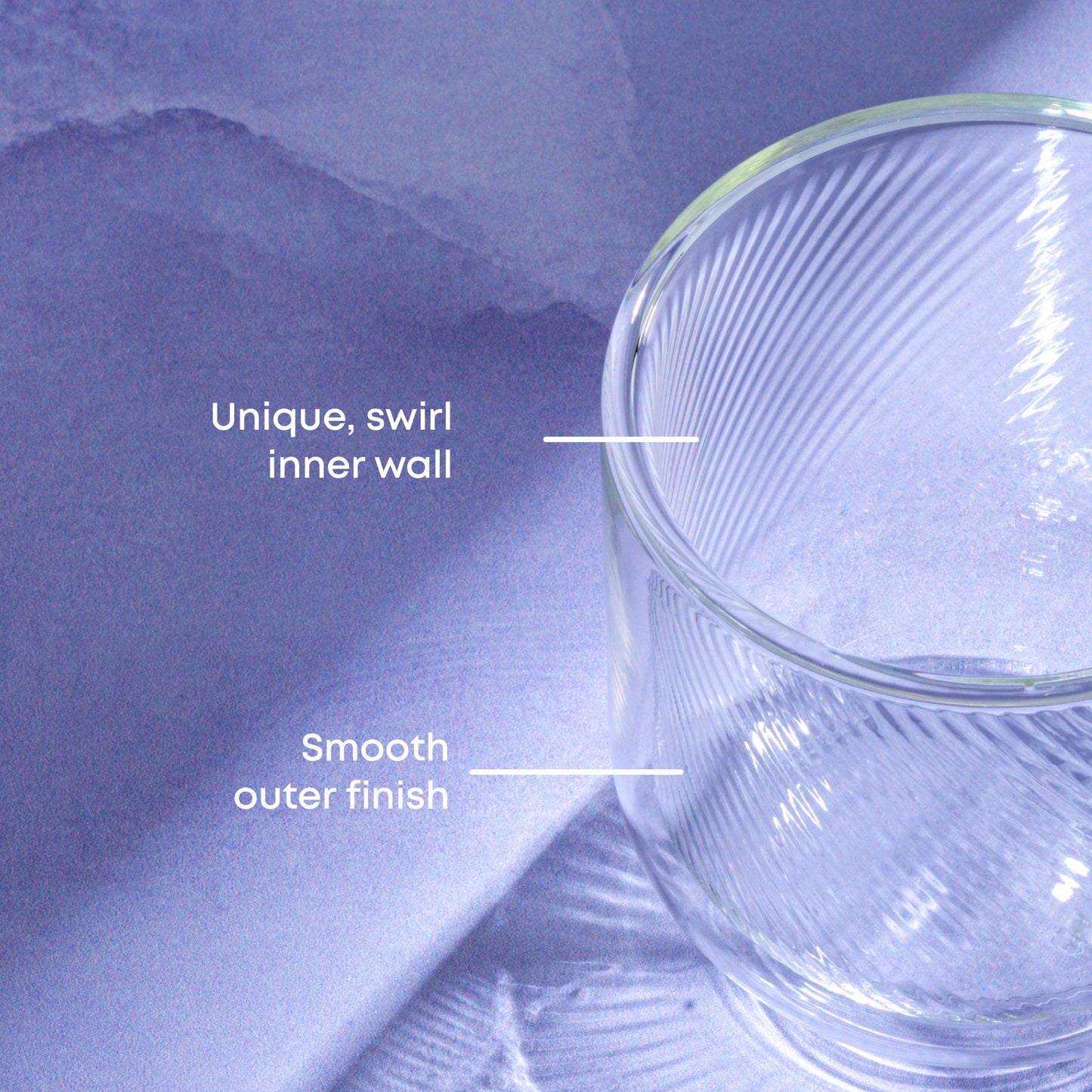 Harbor Swirl Double Wall Glass Mugs, 15oz
