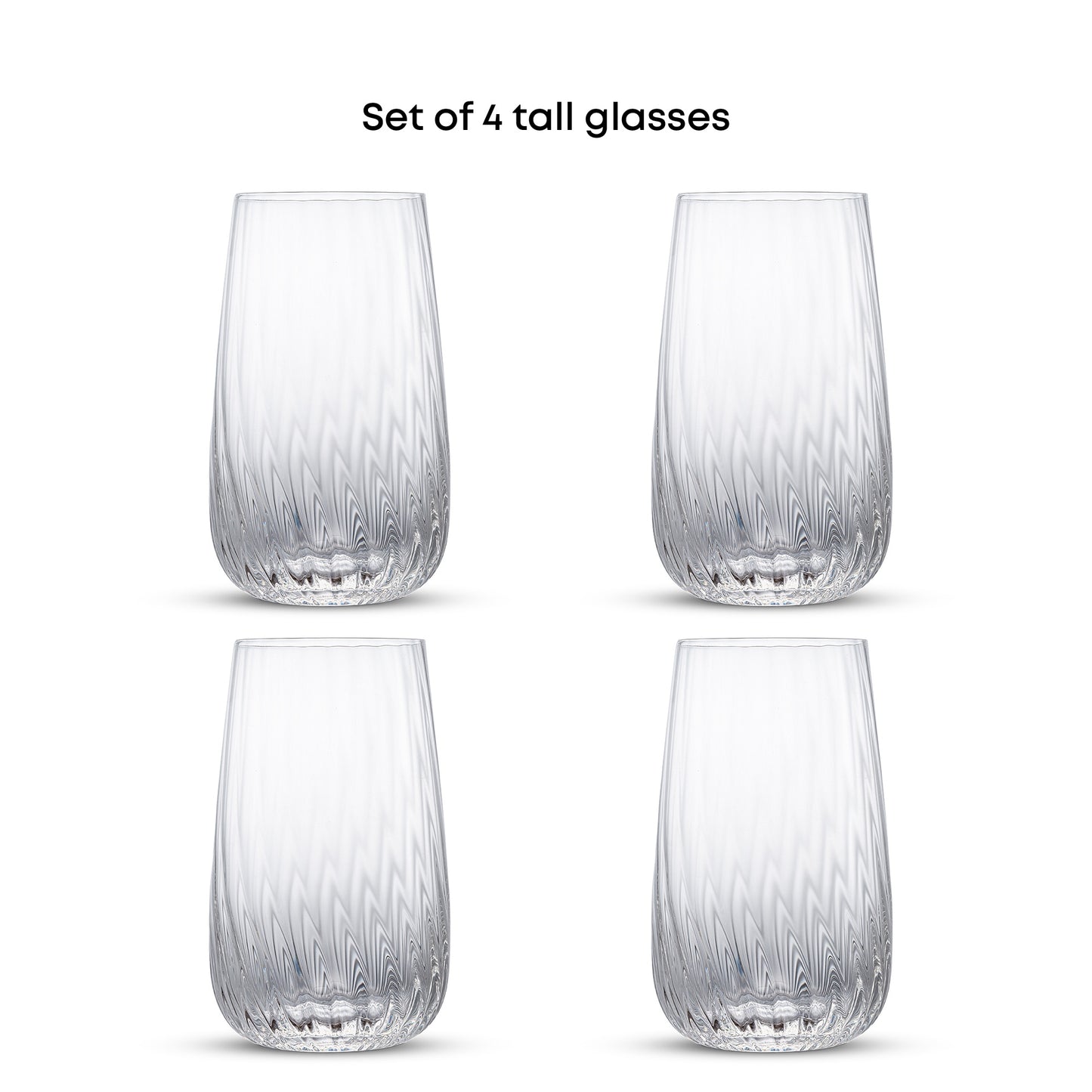 Flow Optic Swirl Tall Glasses, 19oz