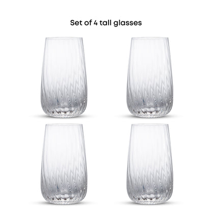 Flow Optic Swirl Tall Glasses, 19oz