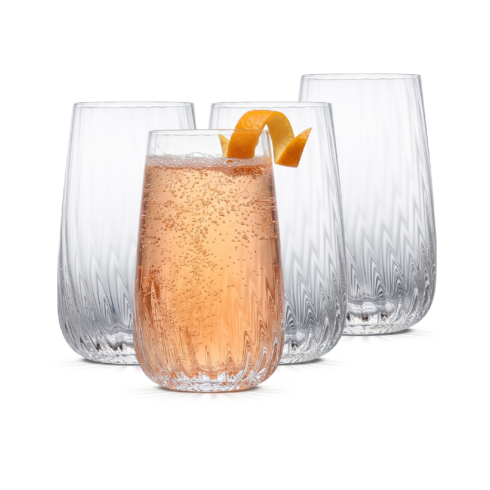 Flow Optic Swirl Drinking Glasses | JoyJolt