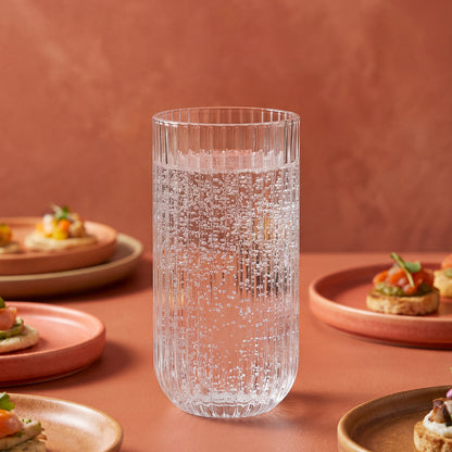 Lotus Ribbed Drinking Glasses, Set of 8