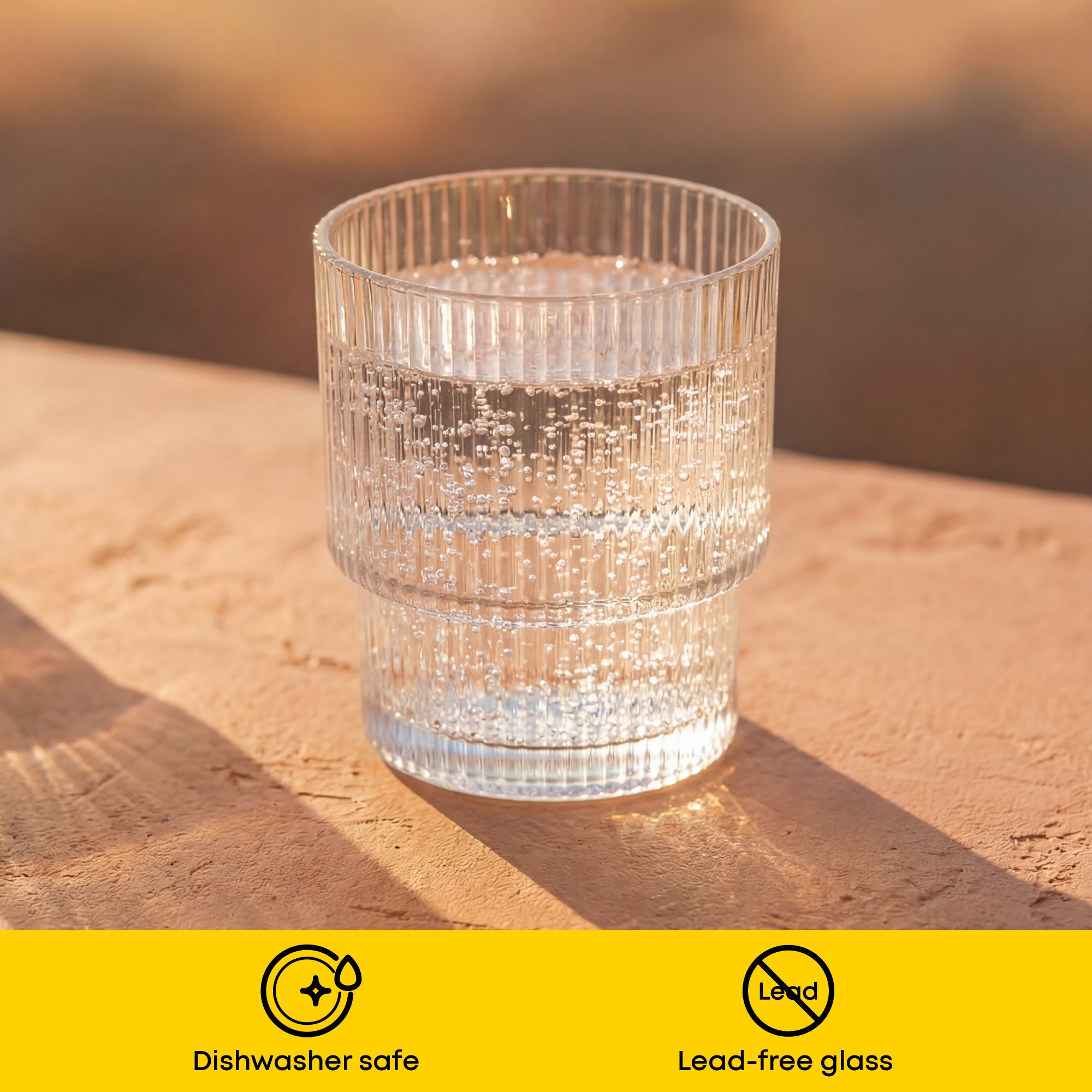 Bloom Ribbed Drinking Glasses | JoyJolt