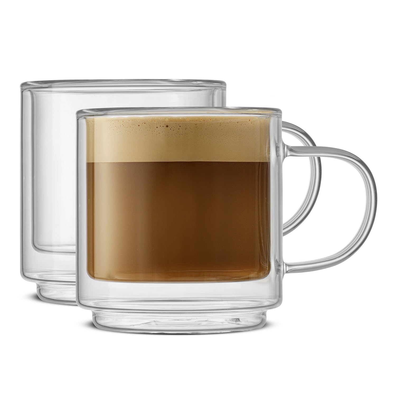 Haven Stackable Double Wall Glass Mugs, 13.5 oz