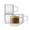 Haven Stackable Double Wall Glass Mugs, 13.5 oz