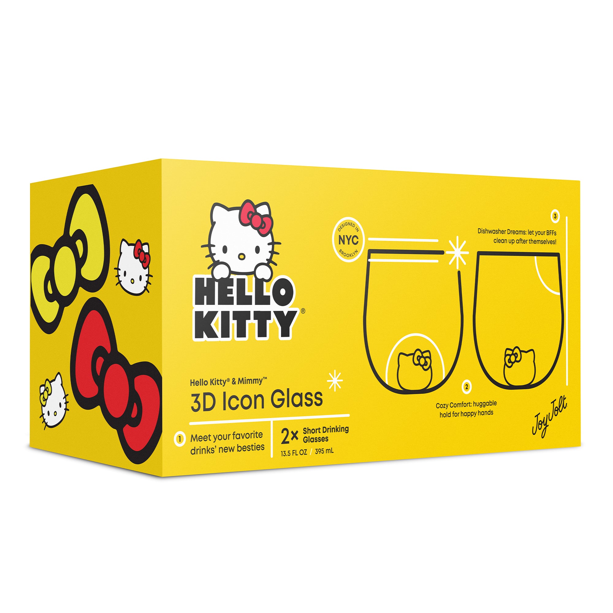 Hello Kitty® and Mimmy 3D Icon Short Drinking Glasses – JoyJolt