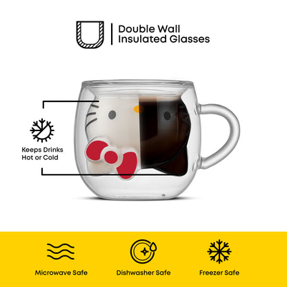 Hello Kitty® 3D Double Wall Espresso Glass, 5.5 oz