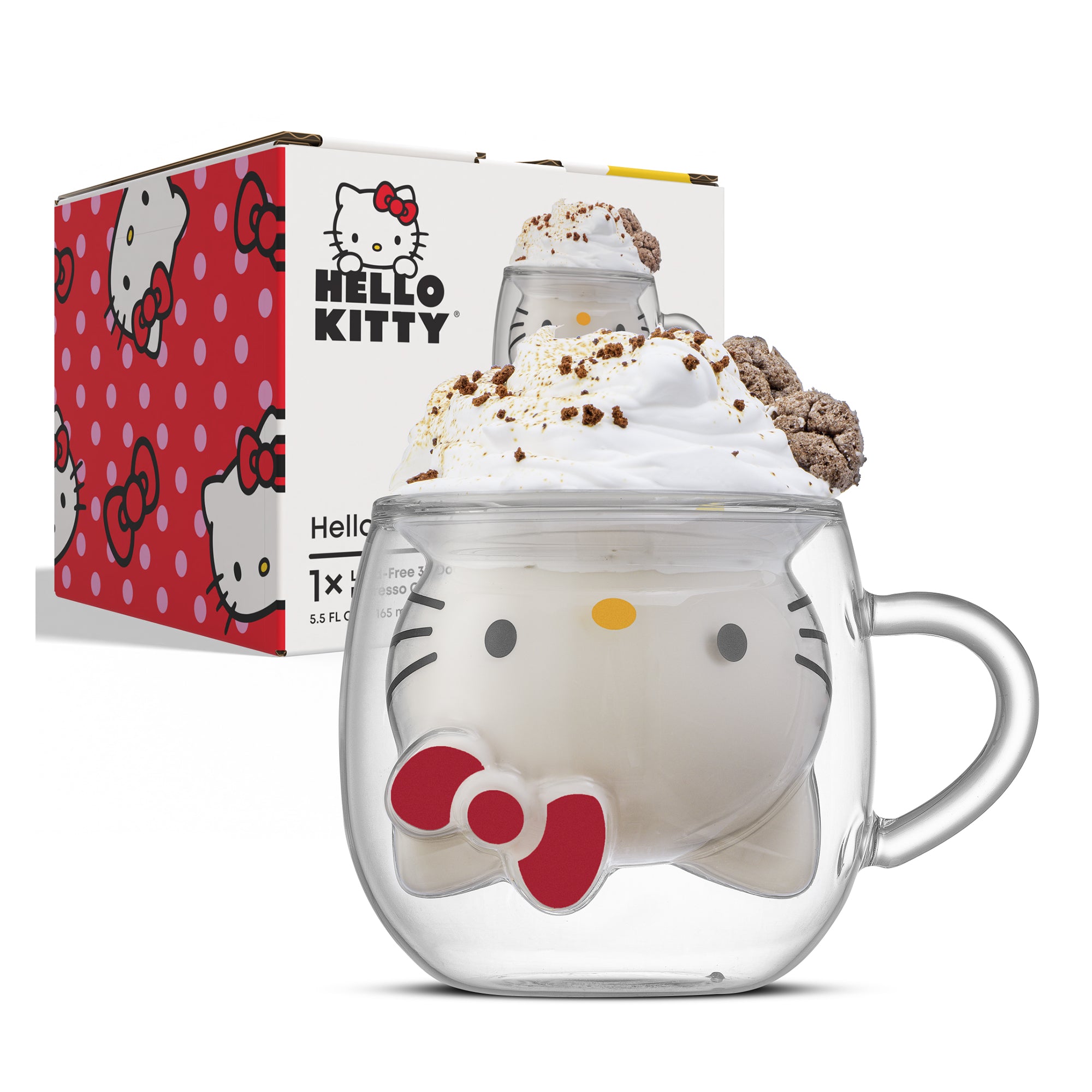Hello Kitty® 3D Double Wall Espresso Glass | JoyJolt