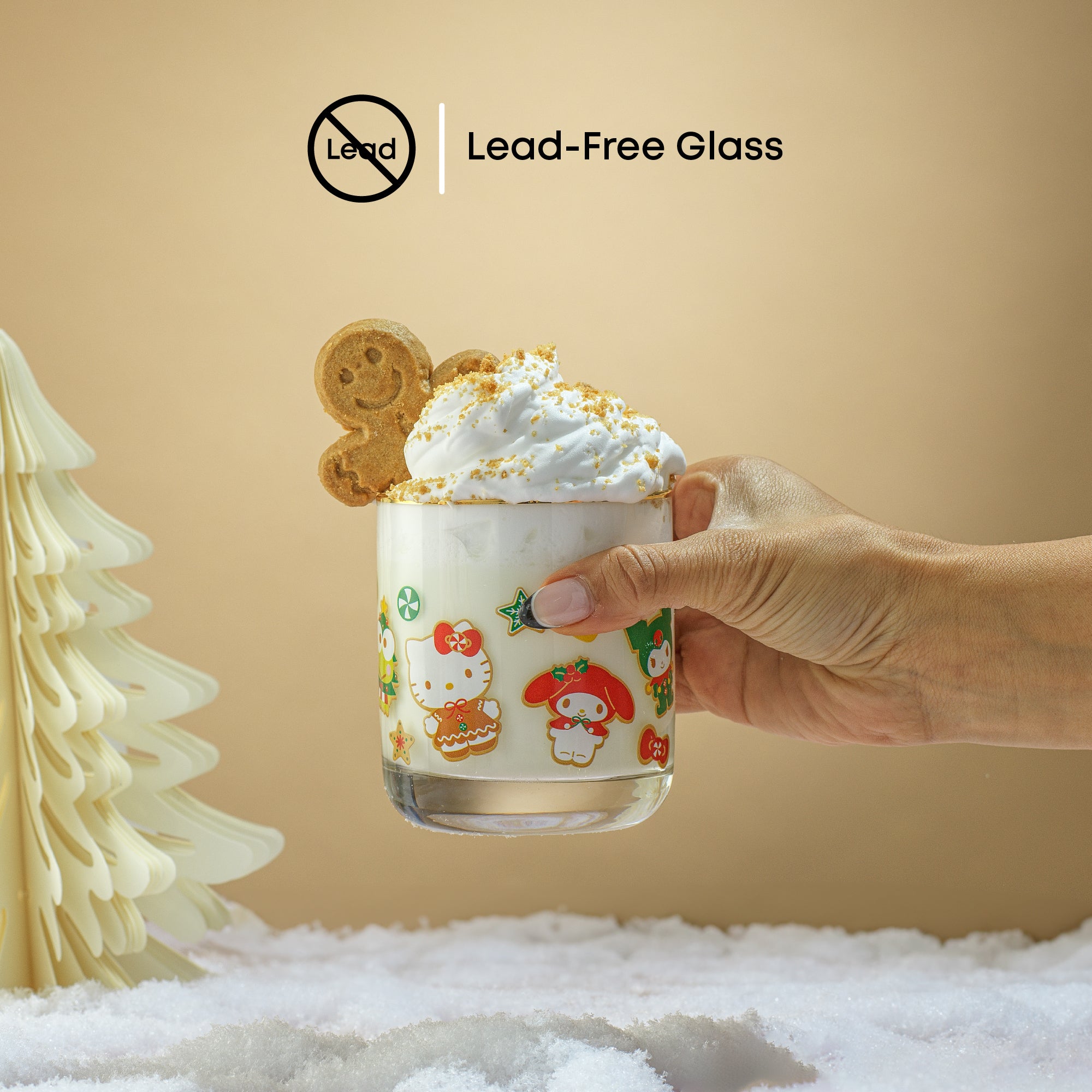 Hello Kitty® and Friends Gingerbread Pals Short Glasses | JoyJolt