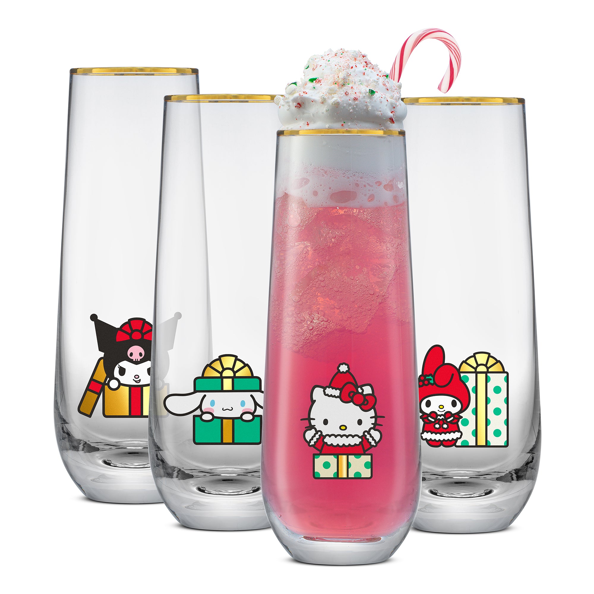Hello Kitty® and Friends Holiday Stemless Flutes