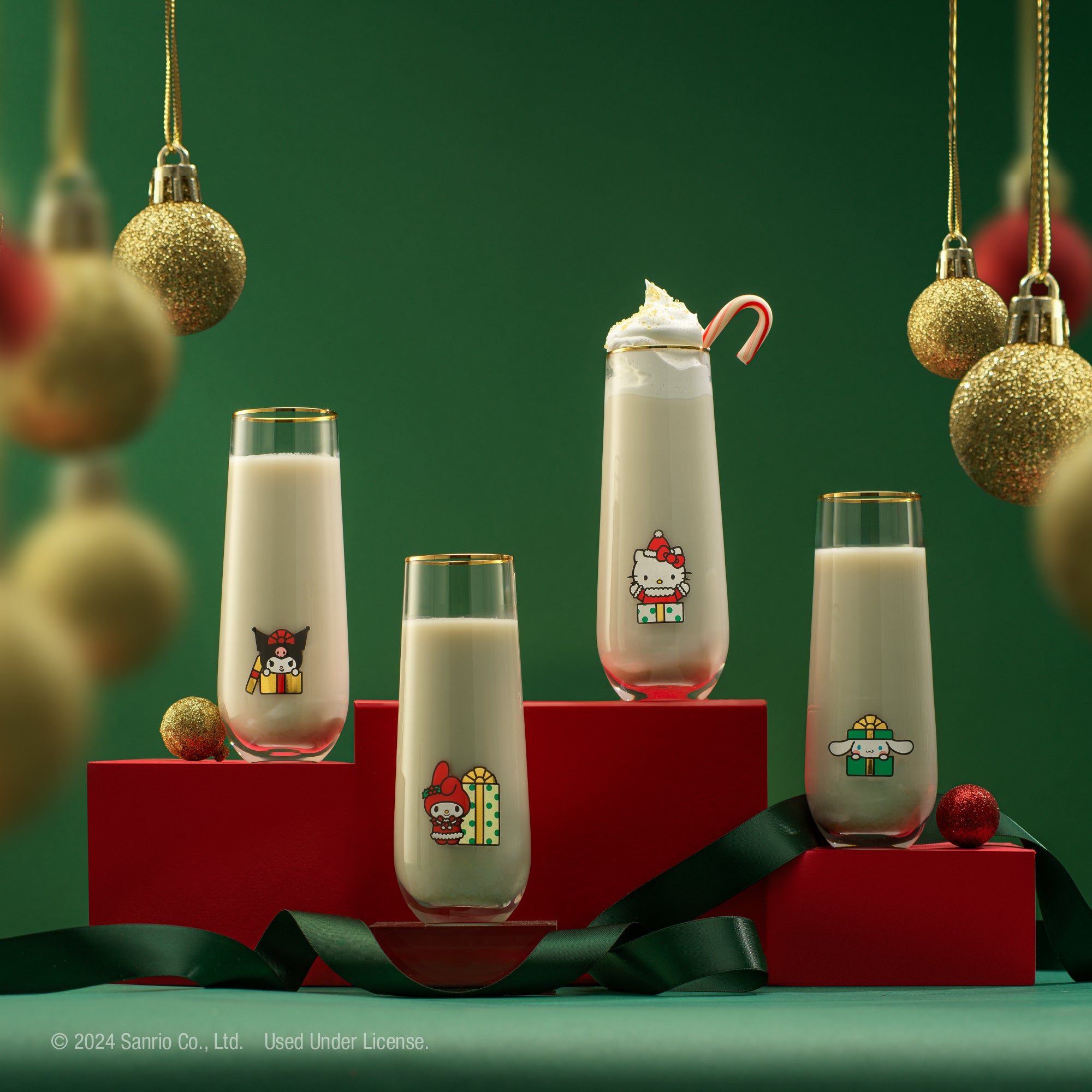 Hello Kitty® and Friends Holiday Stemless Flutes