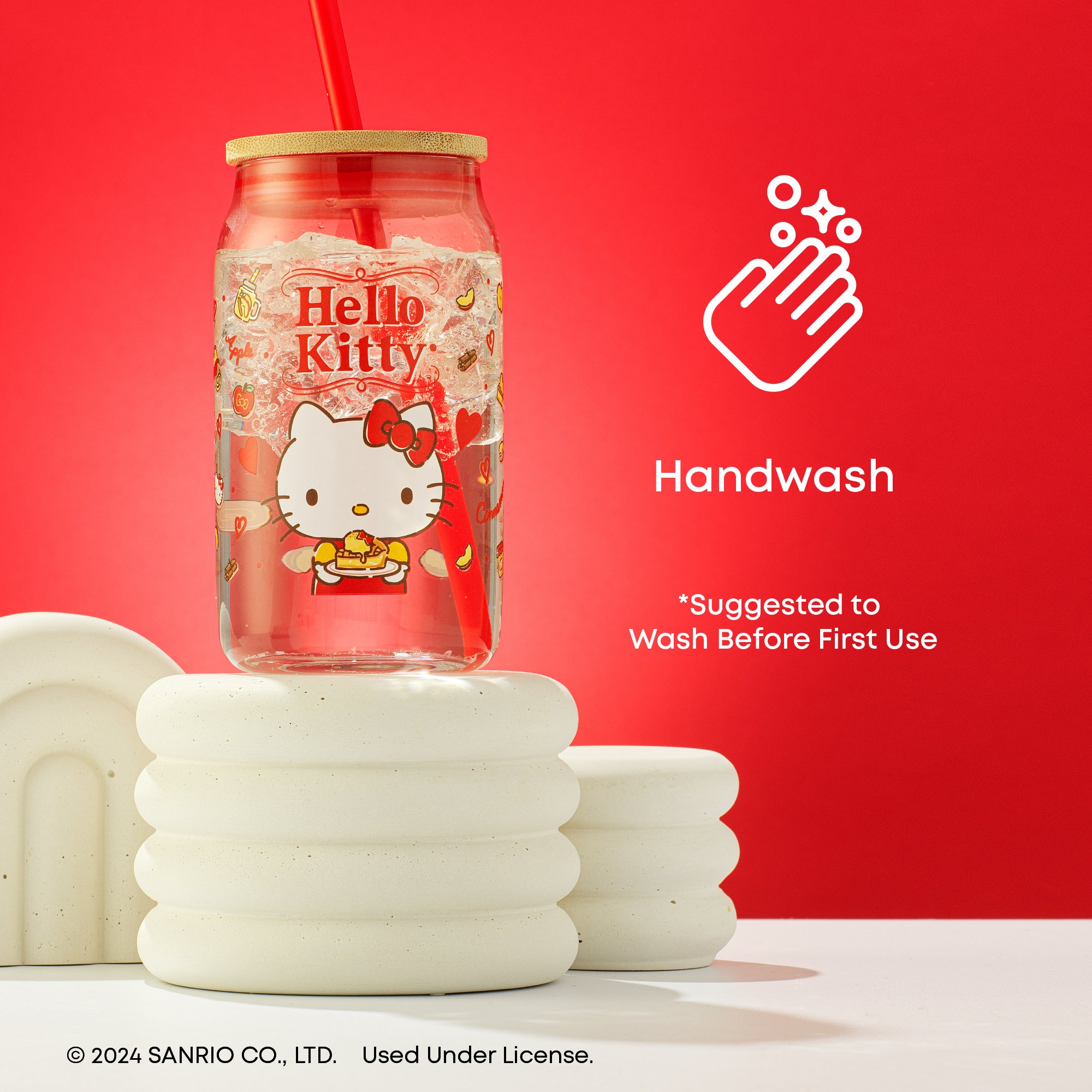Hello Kitty® and Friends Favorite Flavor Glass Tumbler with Bamboo