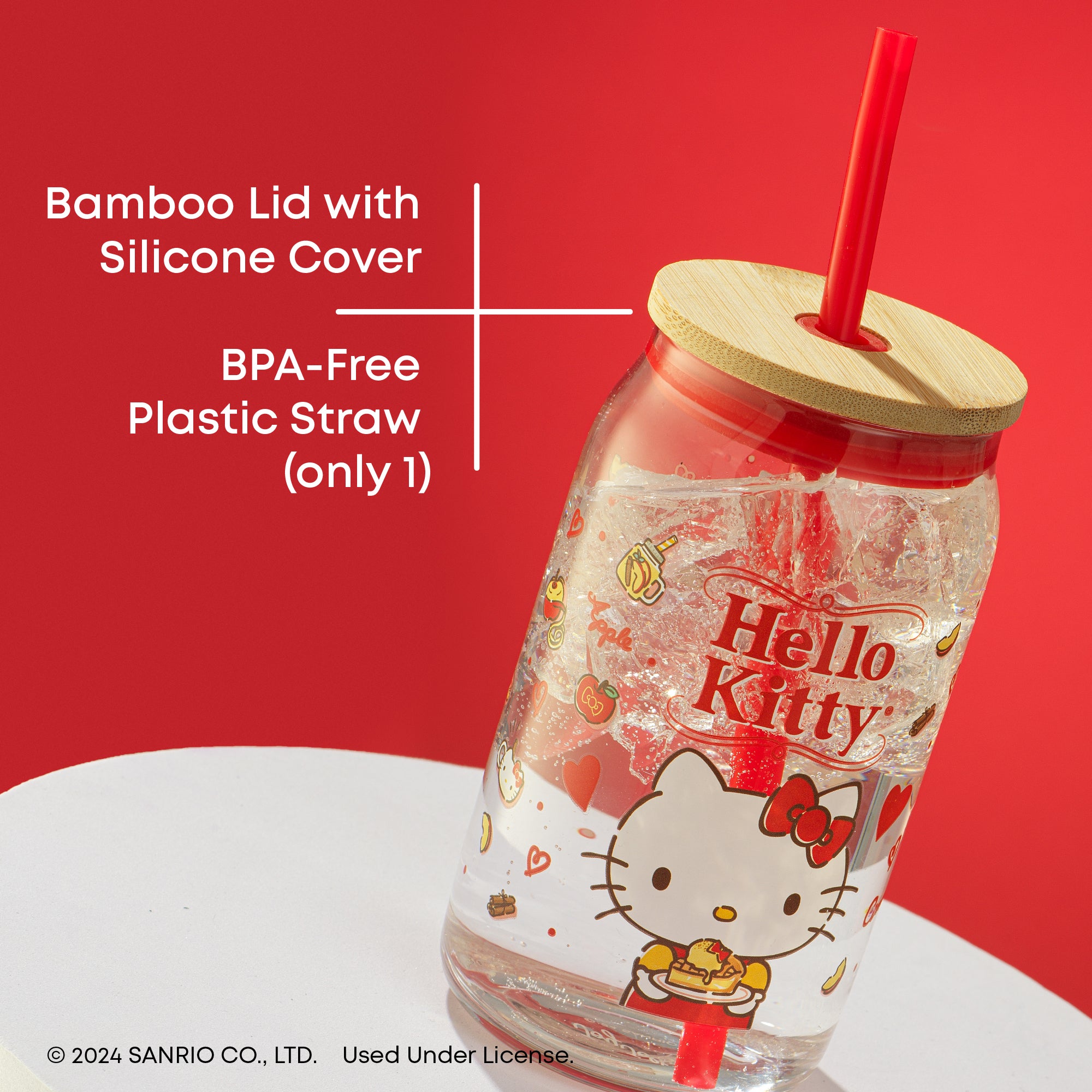 Hello Kitty® and Friends Favorite Flavor Glass Tumbler with Bamboo