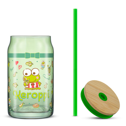 Hello Kitty® and Friends Favorite Flavor Keroppi Glass Tumbler with Bamboo Lid and Straw