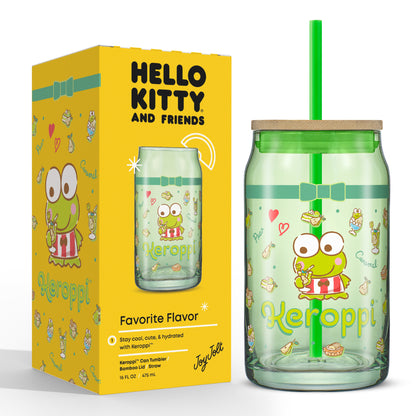 Hello Kitty® and Friends Favorite Flavor Keroppi Glass Tumbler with Bamboo Lid and Straw