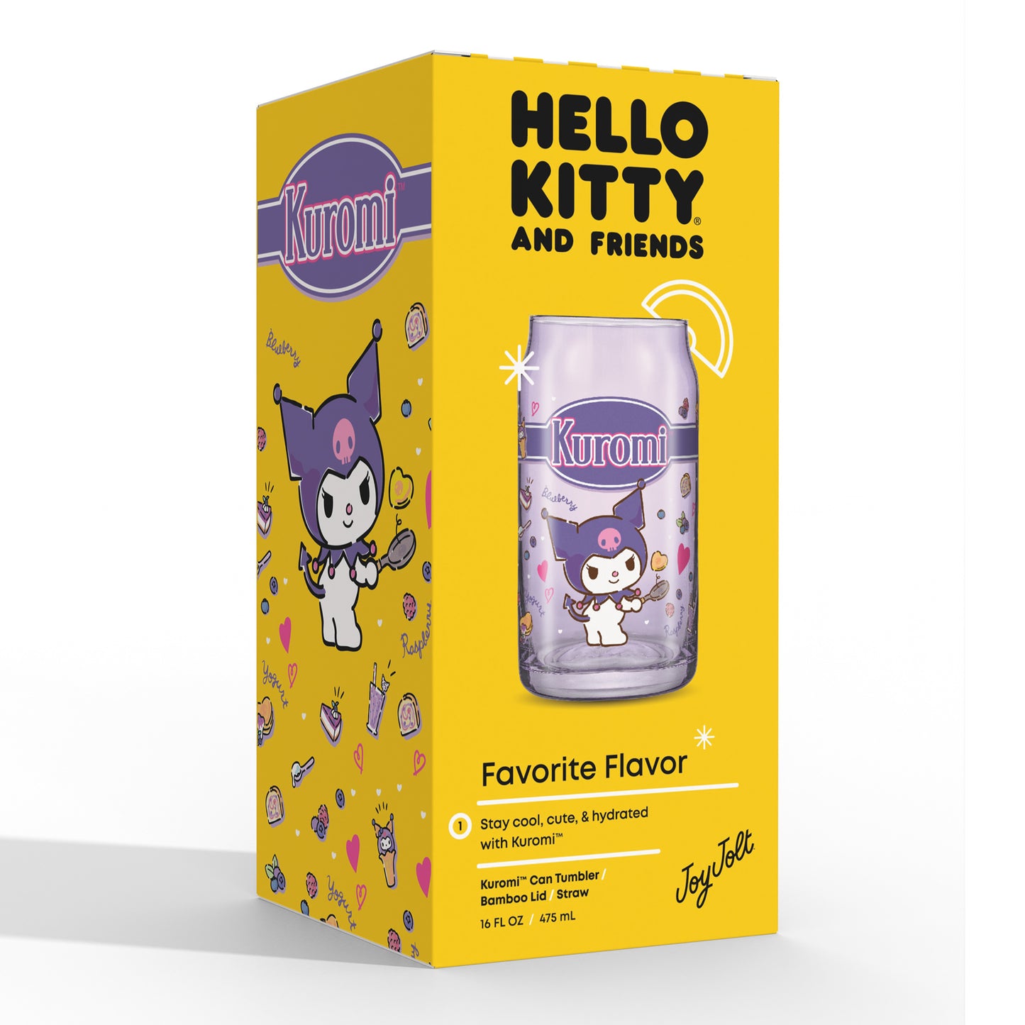 Hello Kitty® and Friends Favorite Flavor Kuromi Glass Tumbler with Bamboo Lid and Straw