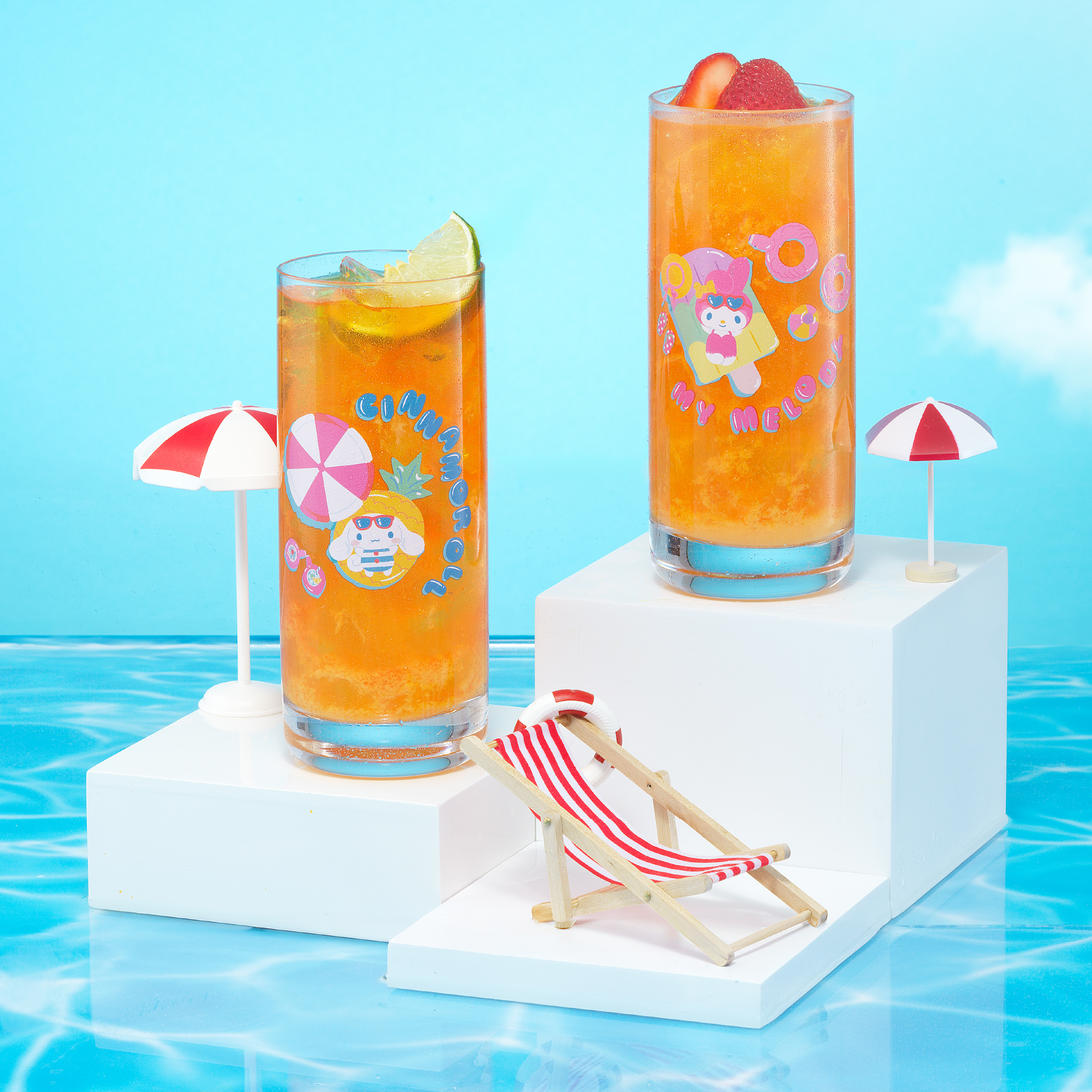Hello Kitty® and Friends Pool Party Tall Drinking Glasses