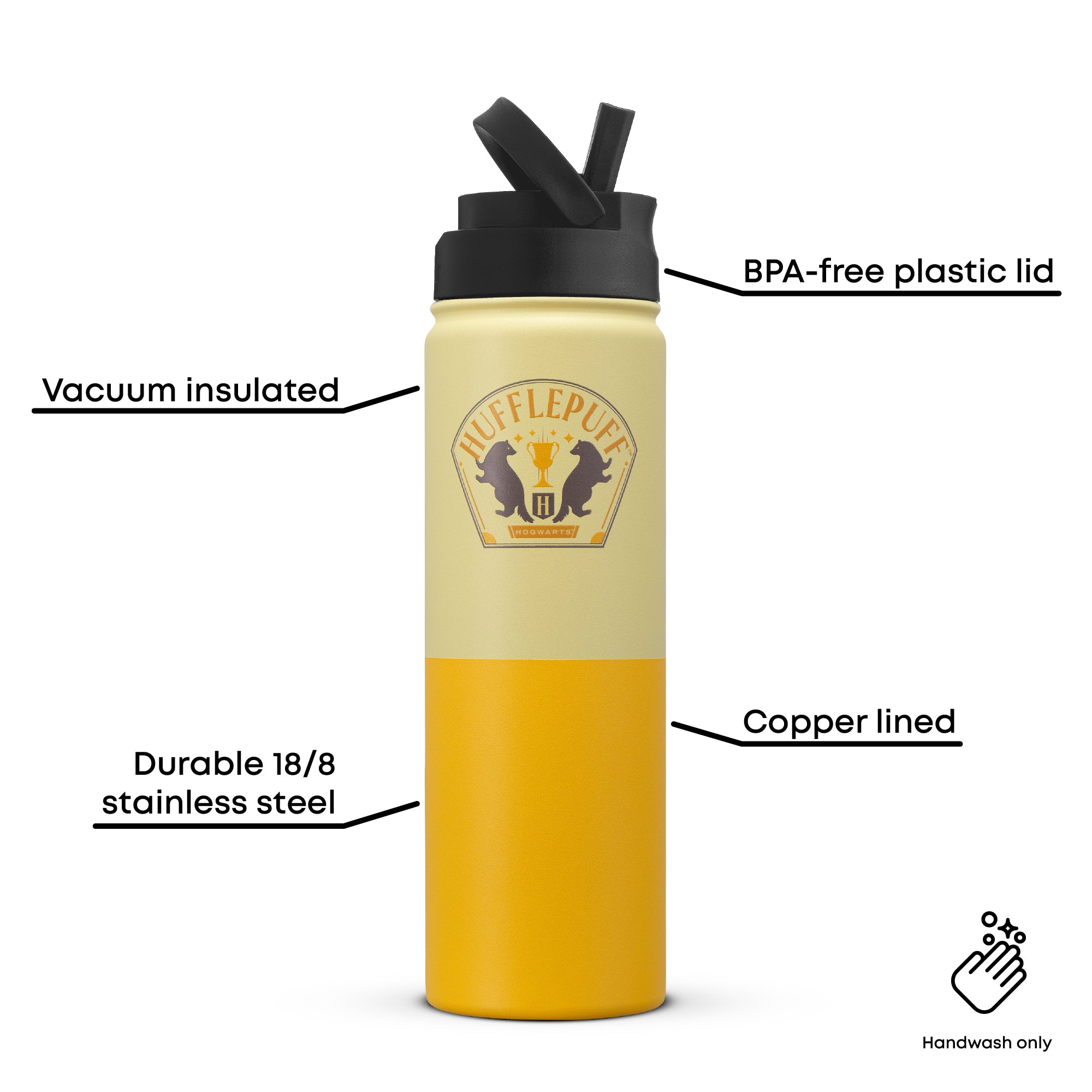 Harry Potter Hufflepuff Stainless Steel Water Bottle