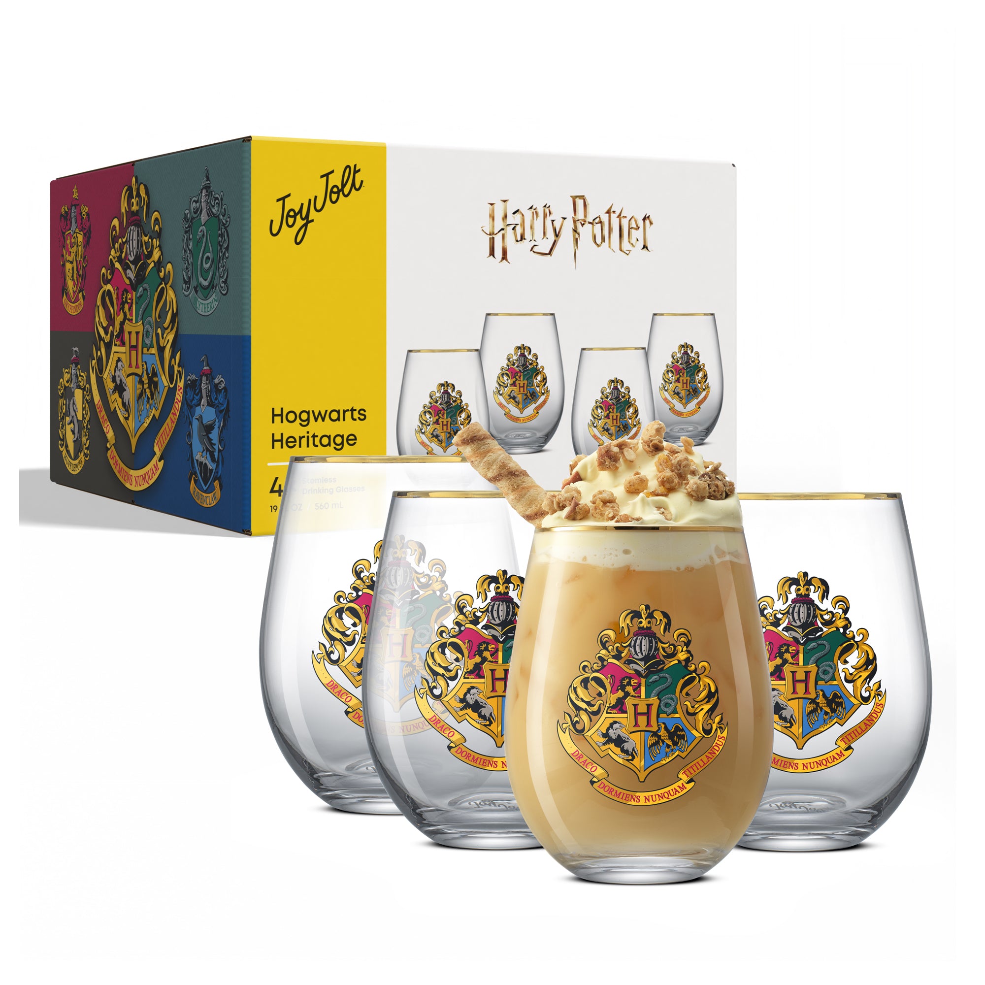 JoyJolt Harry Potter Hogwarts Heritage Drinking Glasses - Thumbnail 3