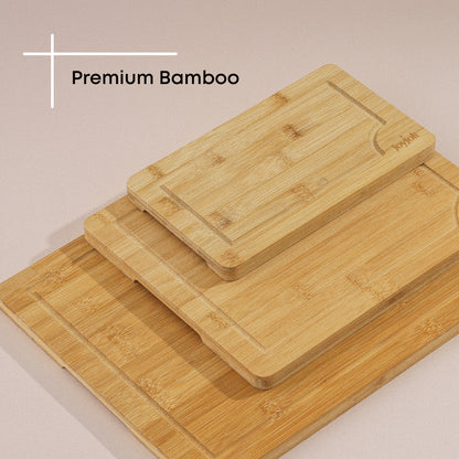 3-Piece Bamboo Kitchen Cutting Board Set