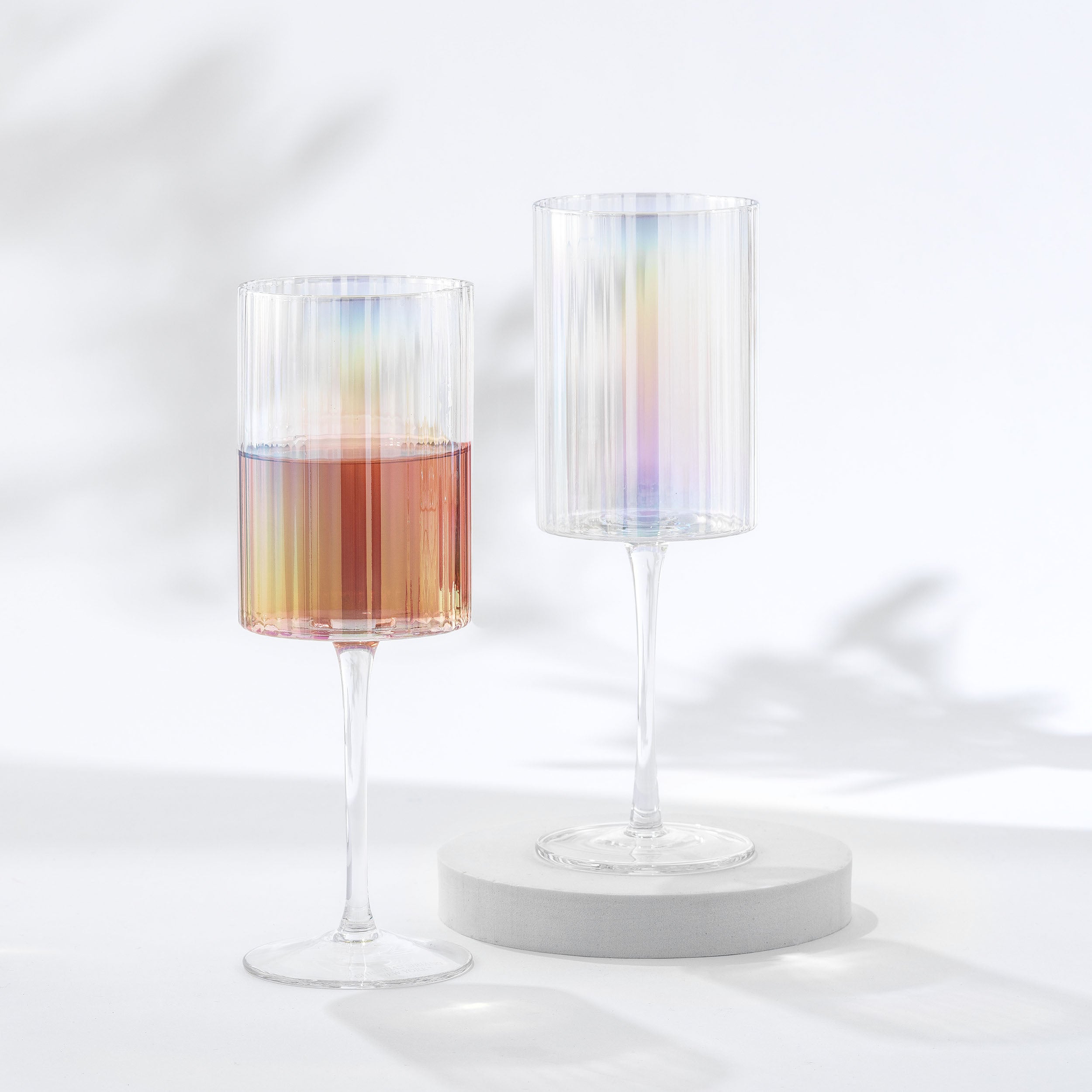 Christian Siriano New York Chroma Iridescent Red Wine Glass Set