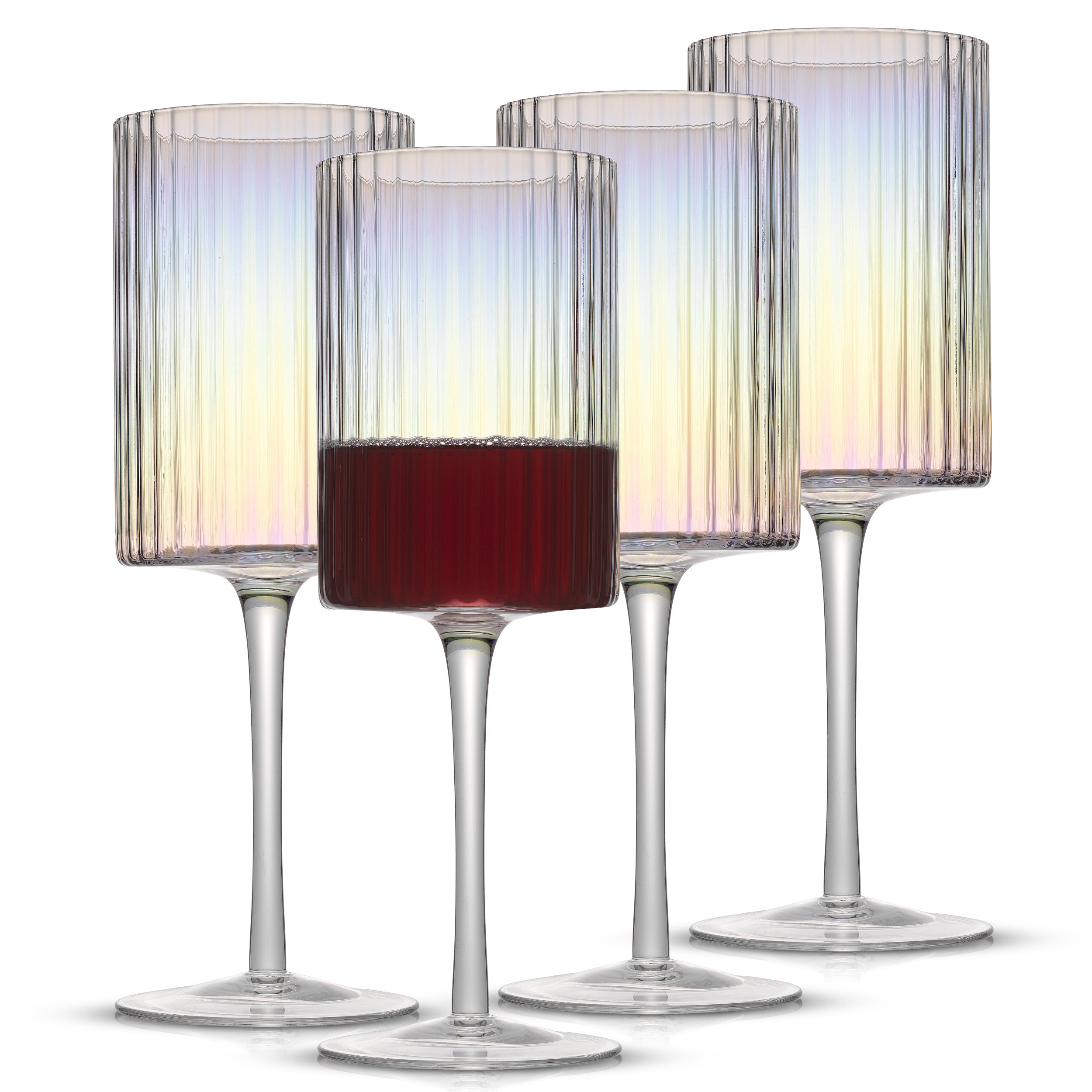 Christian Siriano New York Chroma Iridescent Red Wine Glass Set