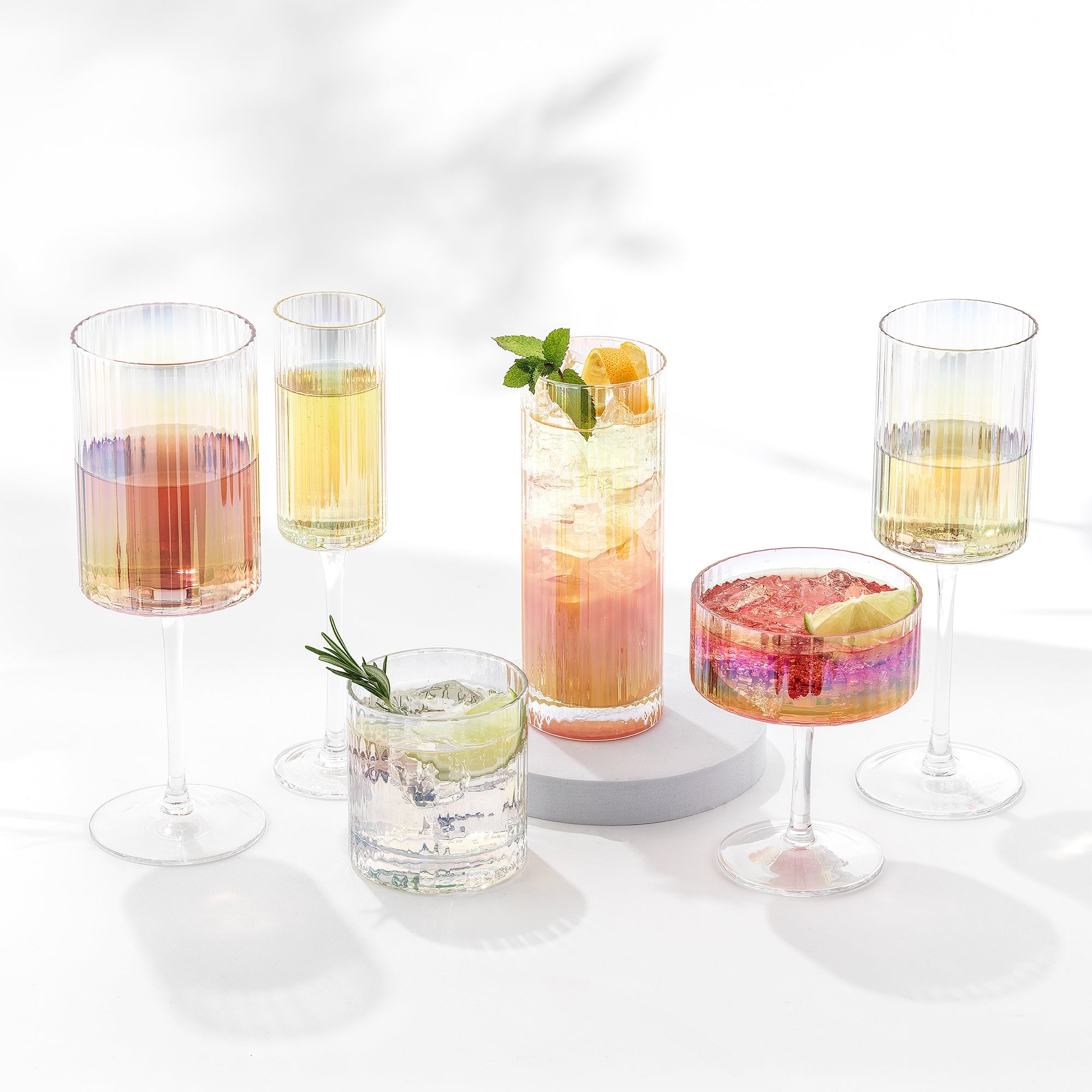 Christian Siriano NY Chroma Iridescent Champagne Flute Set