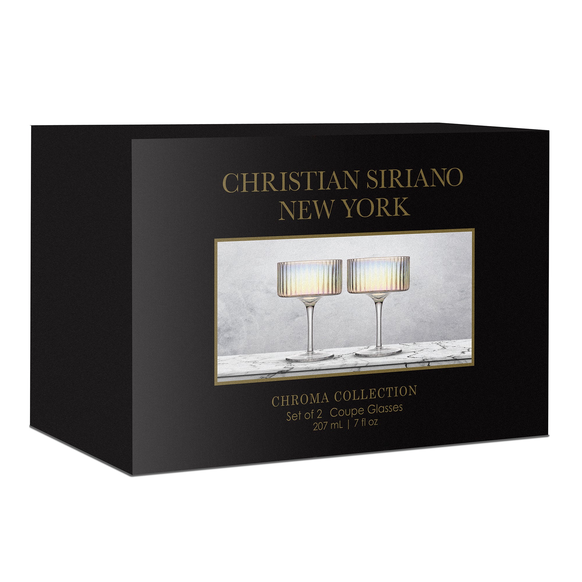 Christian Siriano New York Chroma Iridescent Coupe Glass Set