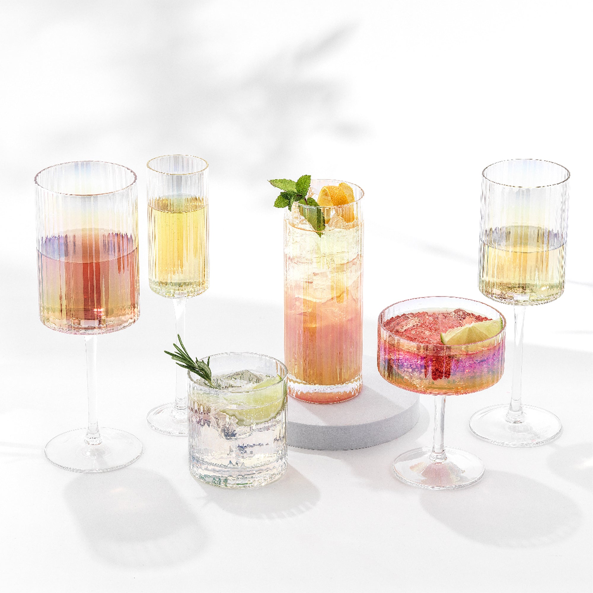 Christian Siriano New York Chroma Iridescent Coupe Glass Set