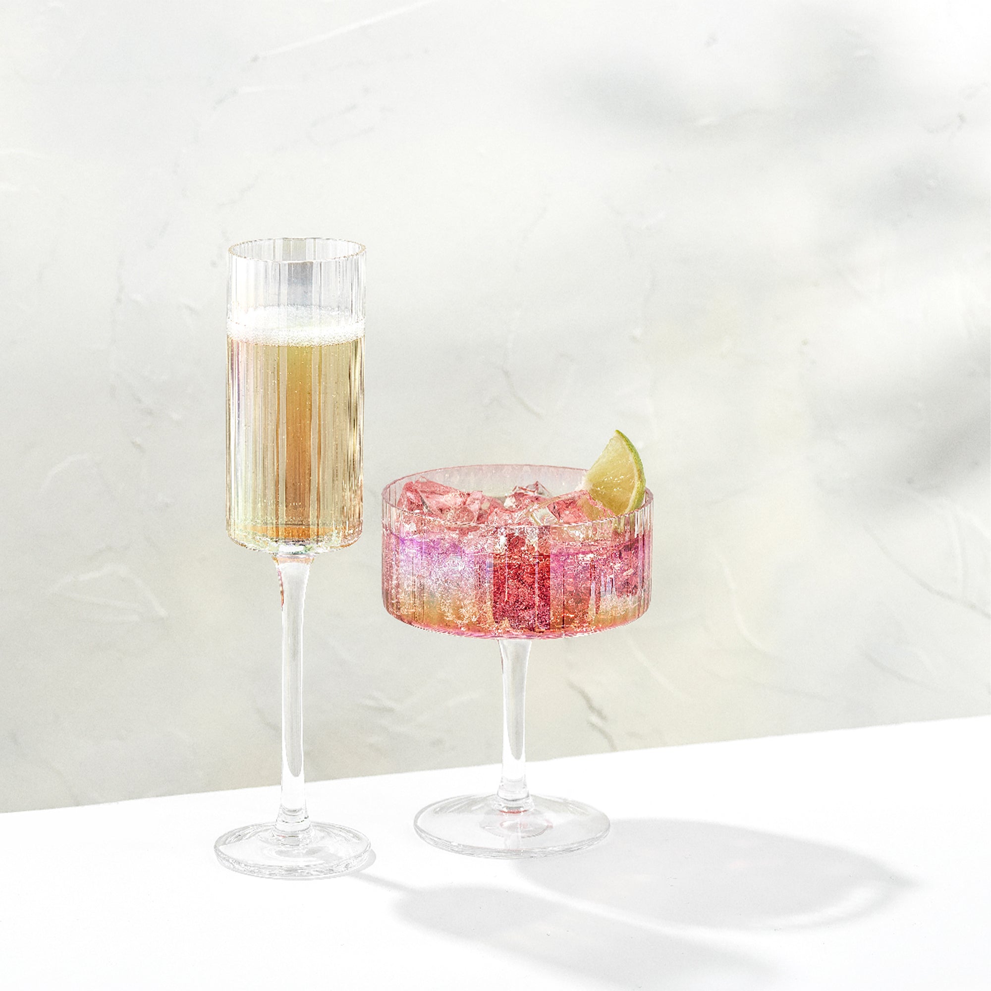 Christian Siriano New York Chroma Iridescent Coupe Glass Set