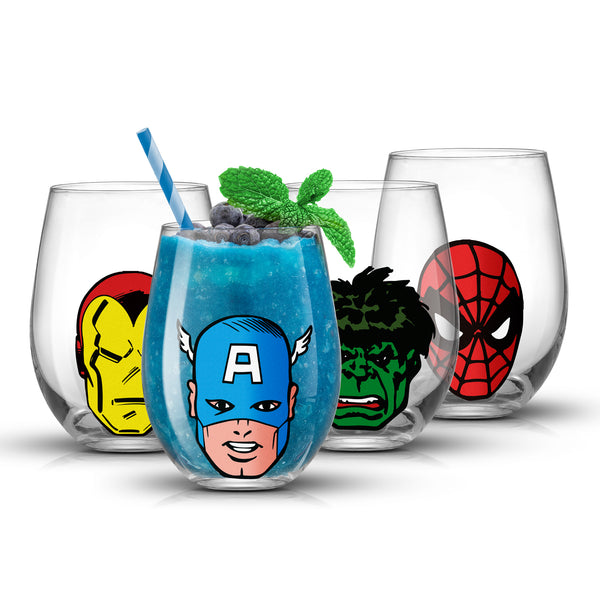 Marvel Heroes Stemless Drinking Glasses | JoyJolt